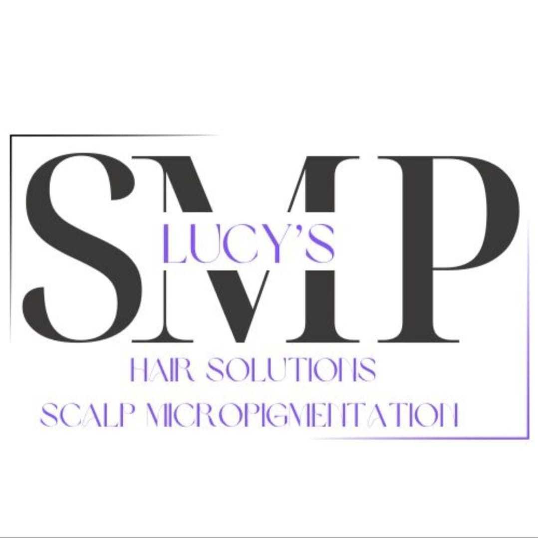 Business logo for Lucy's SMP Hair Solutions, specializing in scalp micropigmentation.