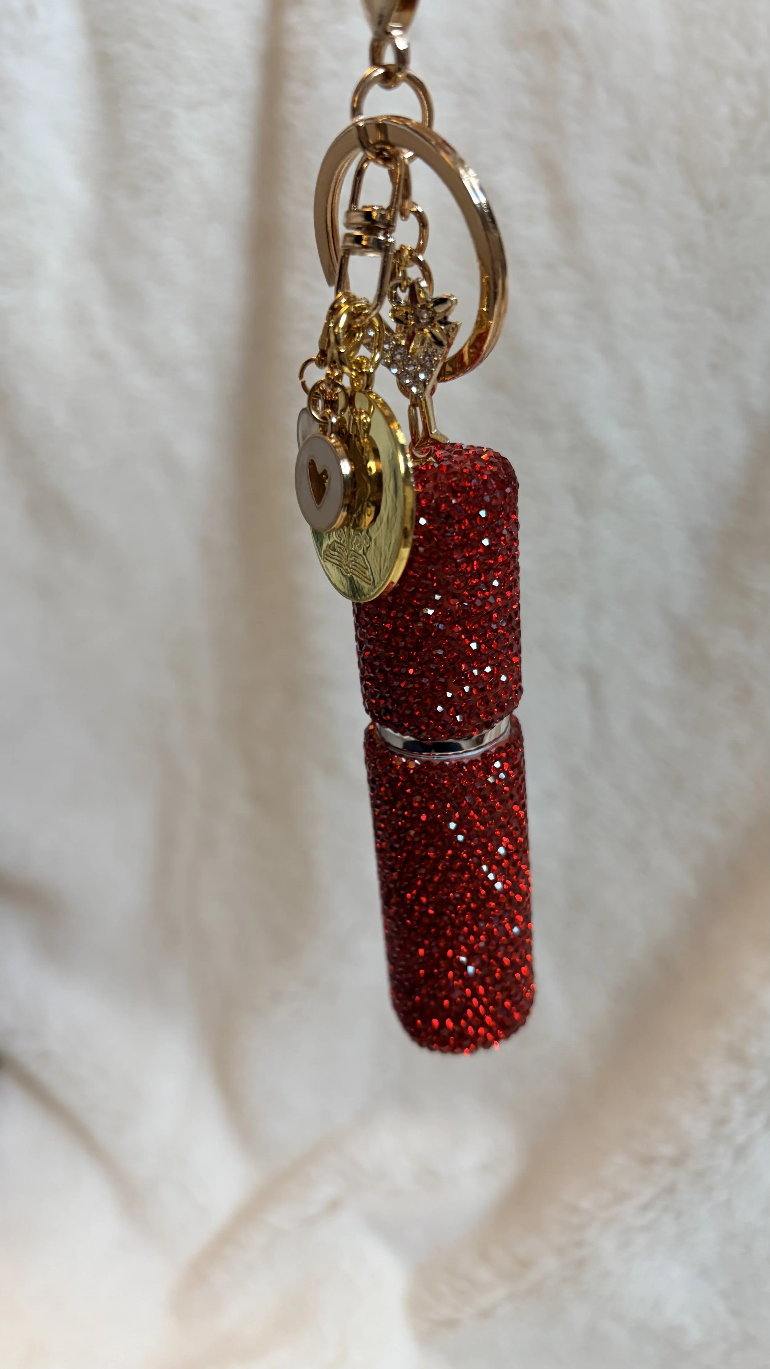 Red Perfume Spray Keychain