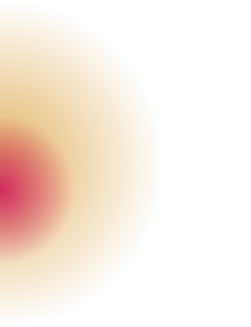 A circular heat map with a red center fading to yellow and a beige outer ring.