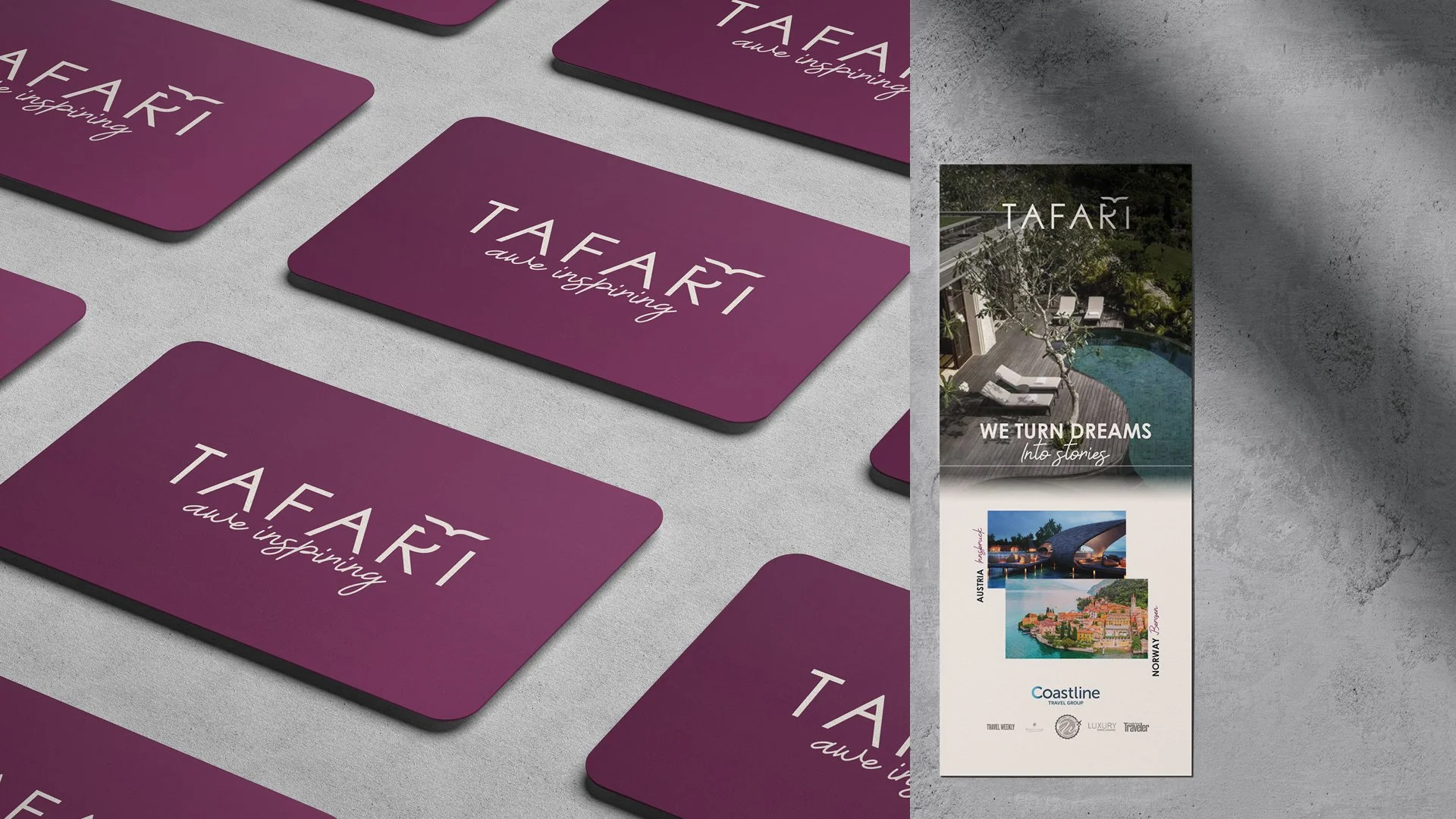 Travel agency rebranding, logo, symbol, icon, photography, 3d mockups, brand appplications, color, typography, design, art direction, copywritting, illustration, video, advertising, website, webdesign, ux/ui, USA, New York, Tafari Travel