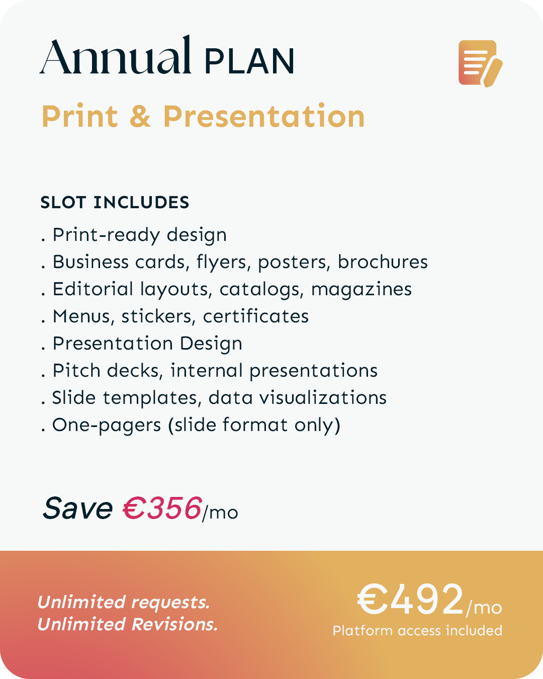 Print & Presentation | Annual Plan
