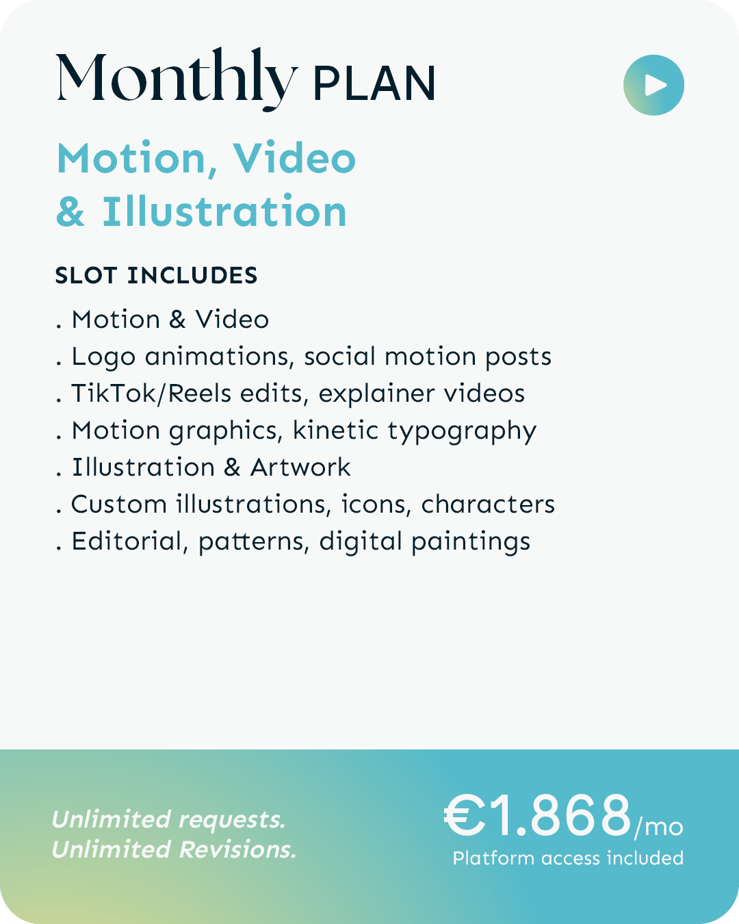 Motion, Video & Illustration | Monthly Plan