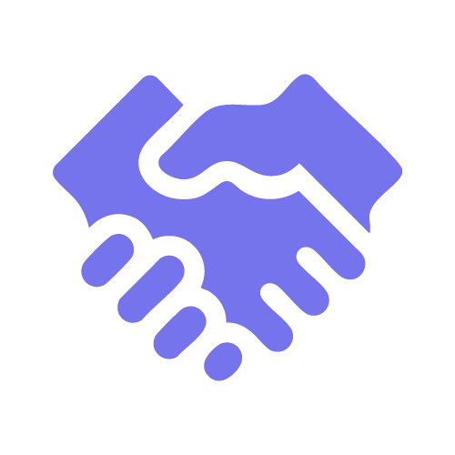 Icon of two hands shaking, representing agreement or partnership.
