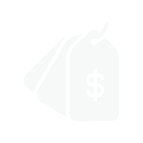 A graphic of three price tags with a dollar sign on the front tag.
