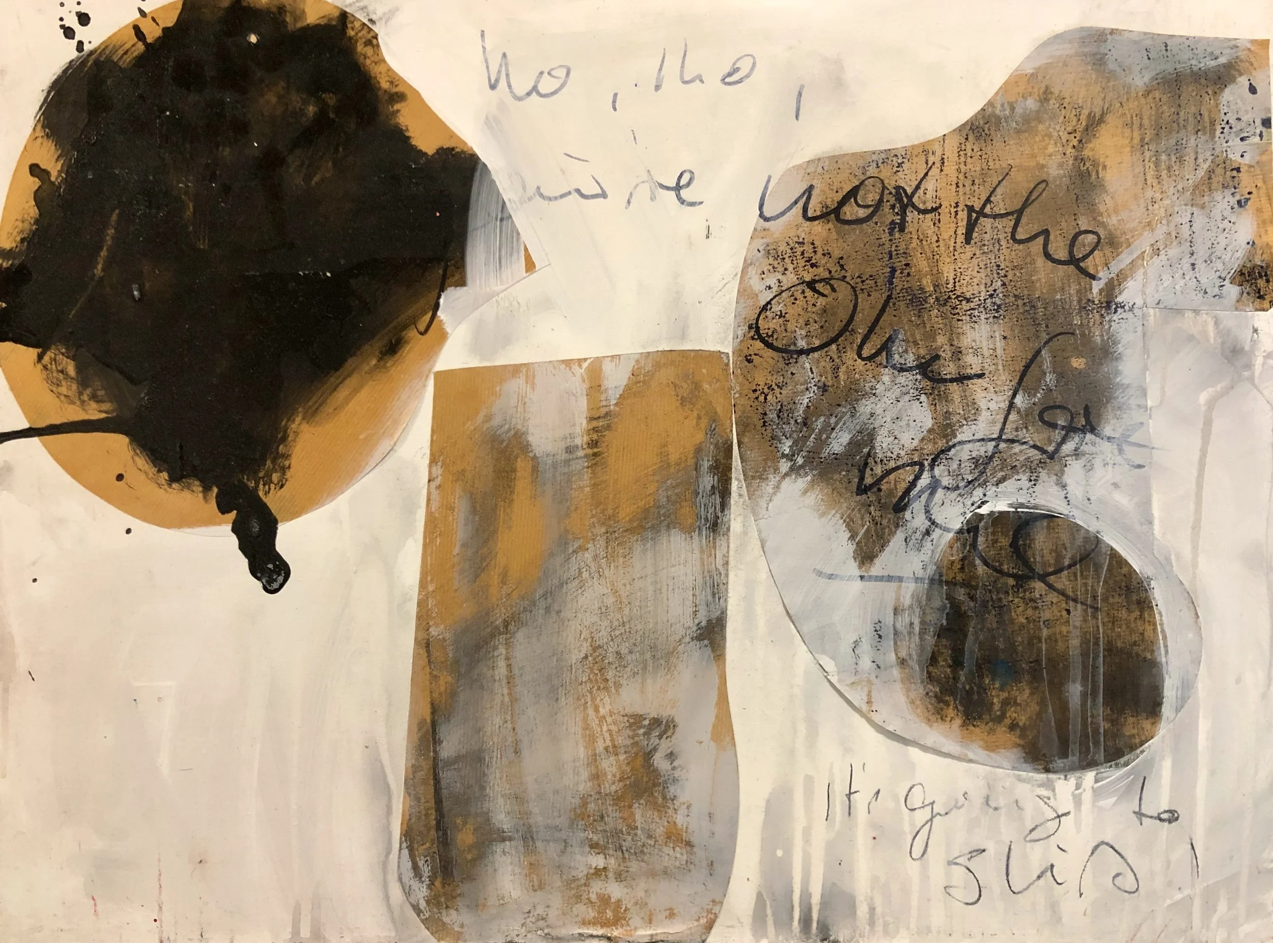 'No, No', 75x56cm, Collage and mixed media on Hardboard