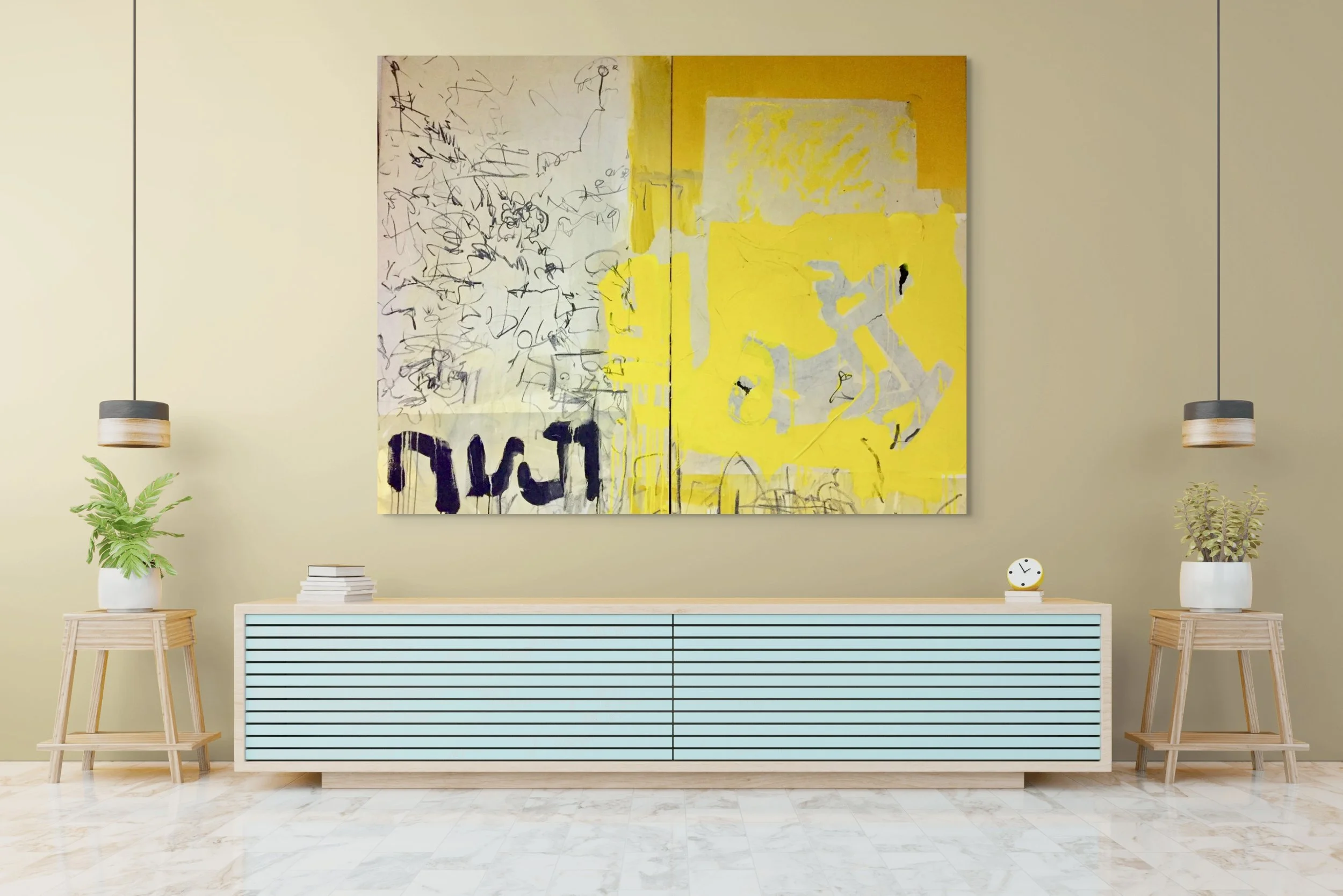 'Negative Form', 2 x 87 x 148cm, Collage and mixed media on Canvas