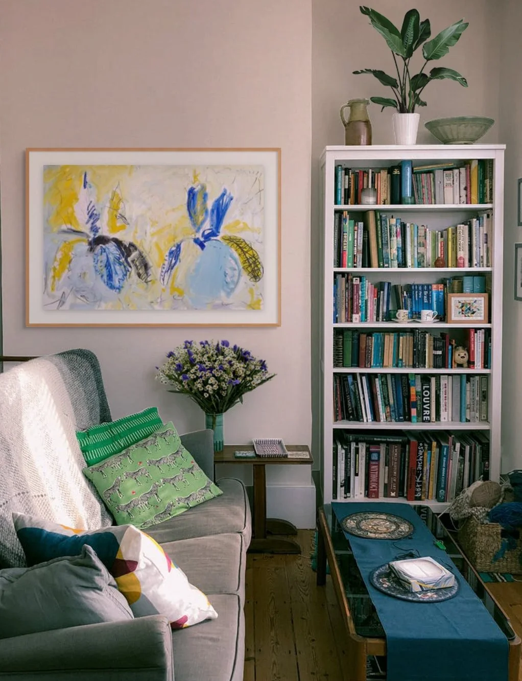 'Iris Two', 101 x 67cm, Mixed Media on Paper (frame not included)