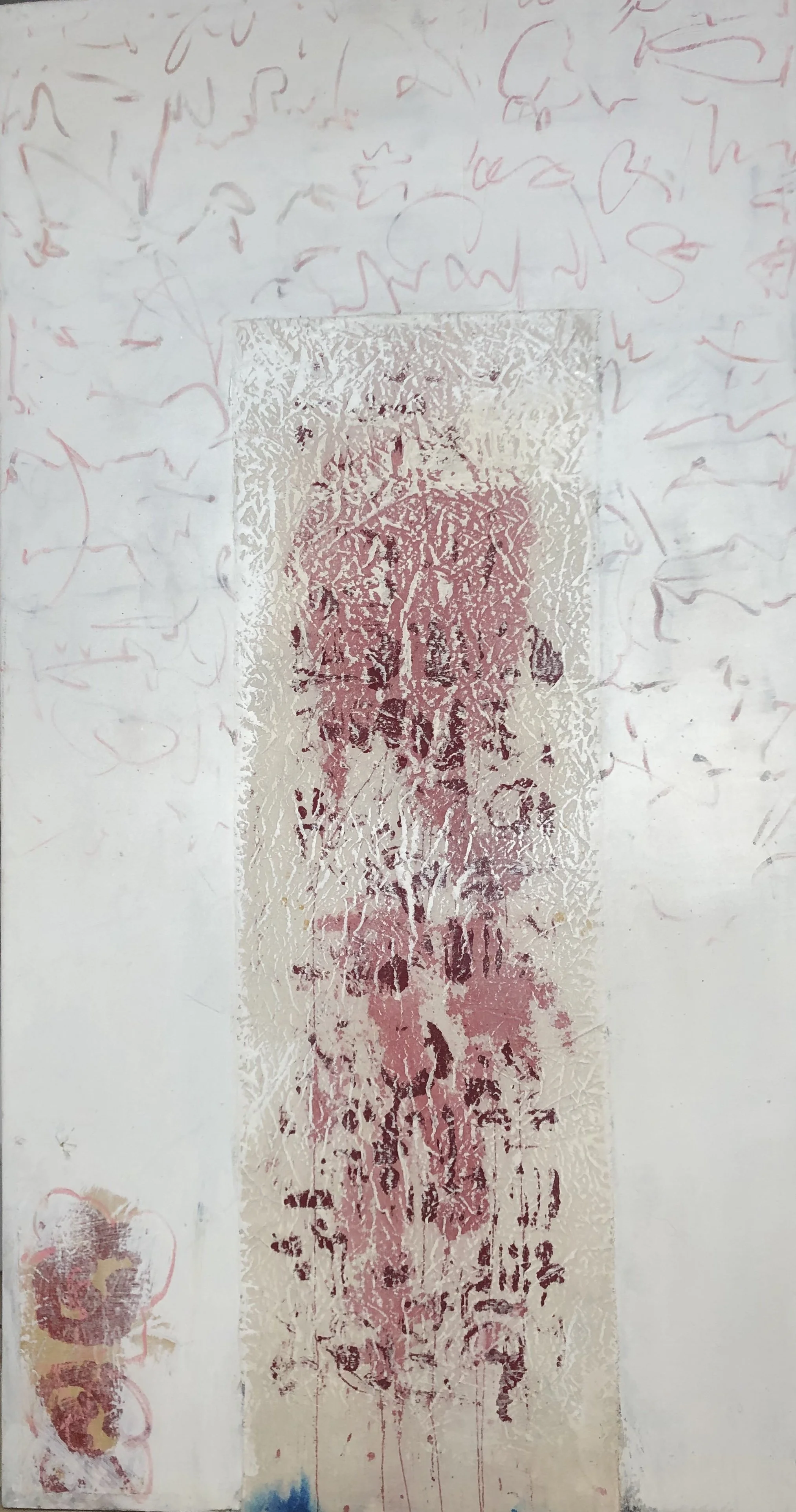 'Pink Signs', 80 x 150cm, Collage and mixed media on Canvas