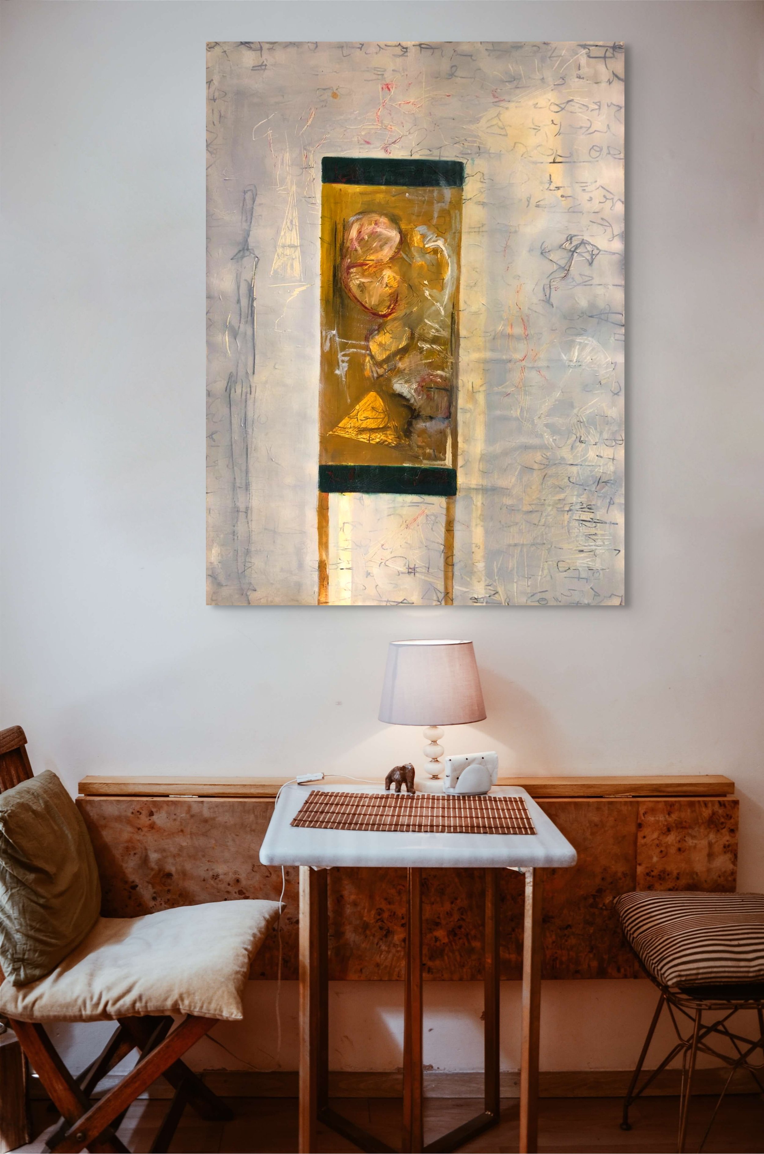 'Golden Sign', 80 x 110cm, Collage and mixed media on Paper / Canvas