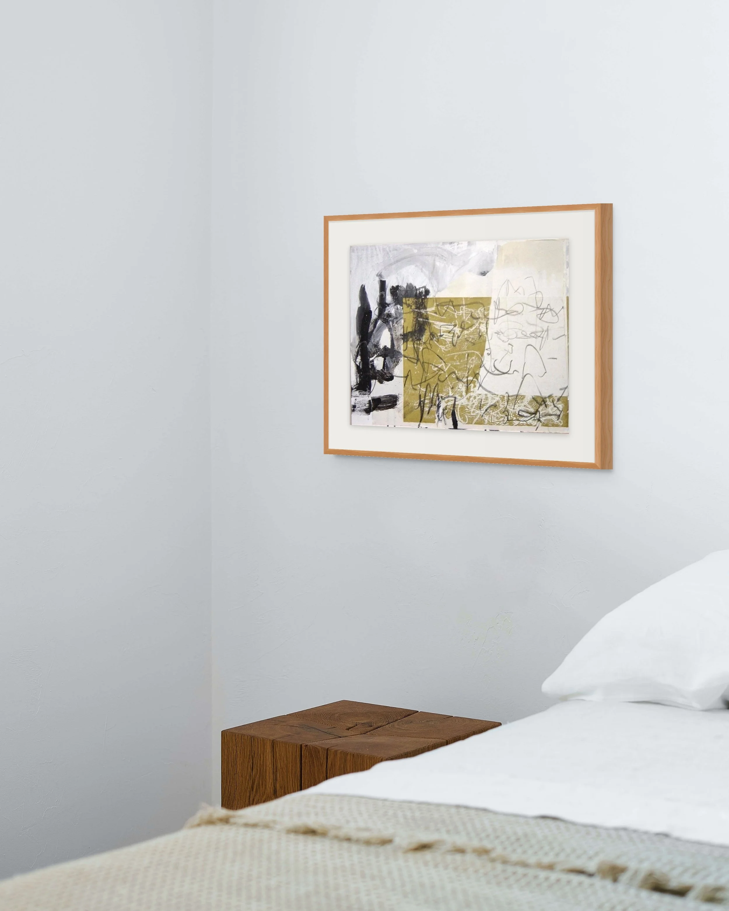 'Italian Script', 59x45.5cm, Collage and mixed media on Hardboard (frame not included)