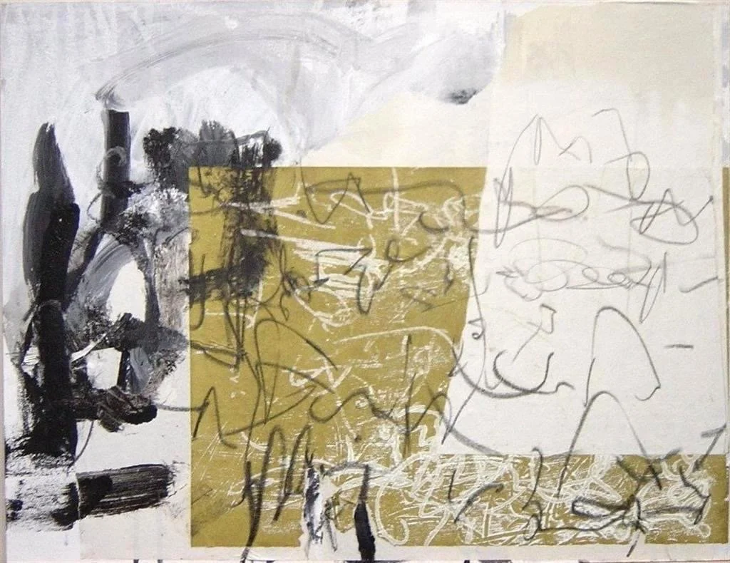 'Italian Script', 59x45.5cm, Collage and mixed media on Hardboard