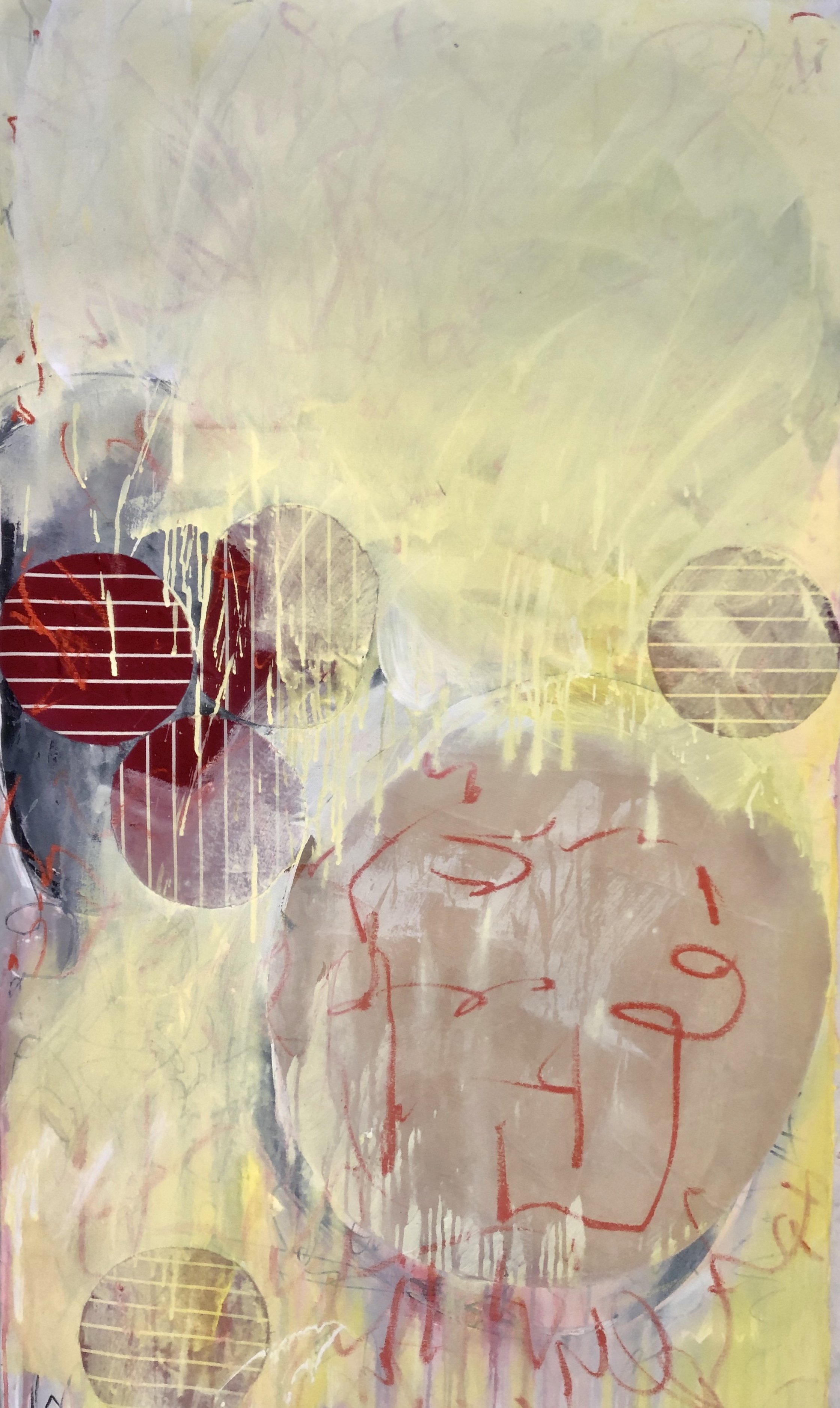 'Heavy Light', 80x150cm, Collage and mixed media on Canvas