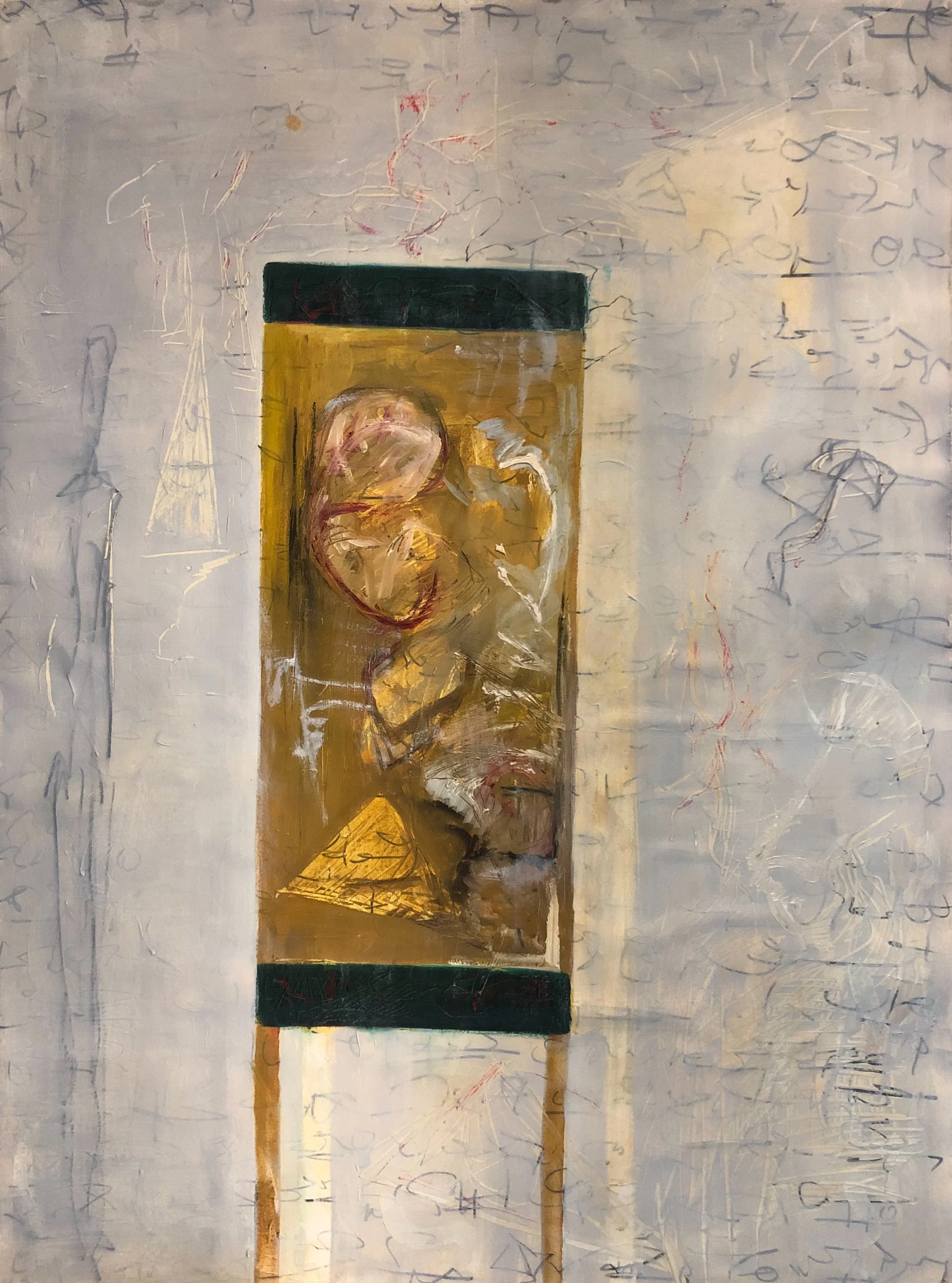 'Golden Sign', 80 x 110cm, Collage and mixed media on Paper / Canvas