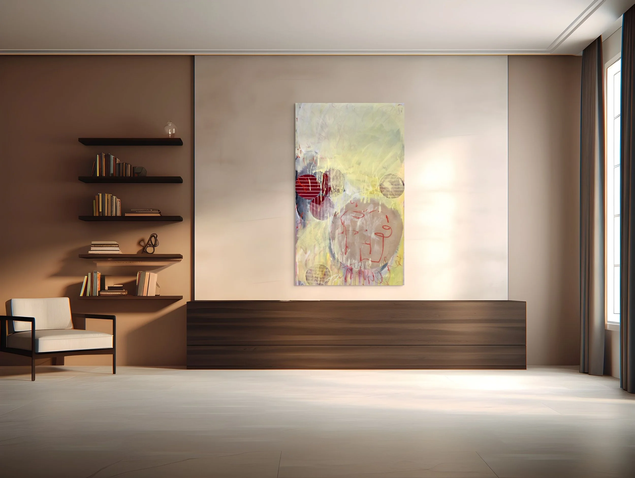 'Heavy Light', 80x150cm, Collage and mixed media on Canvas