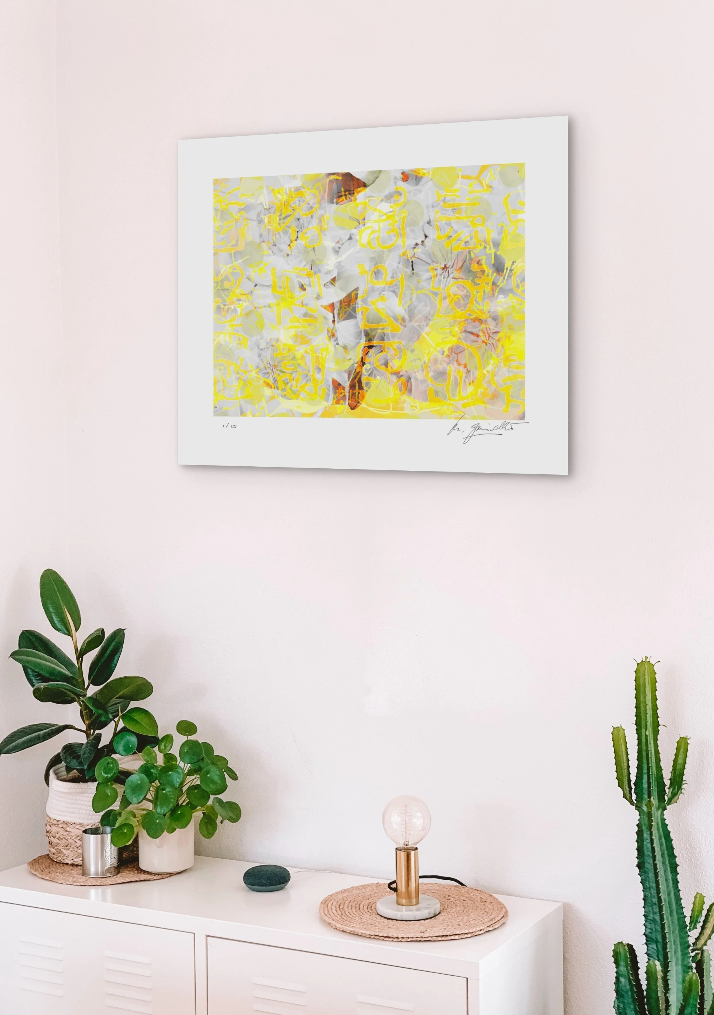 ‘Yellow Signs’, Giclee print, limited edition, Print size 25x18cm, Paper size 50x40cm, signed and numbered.