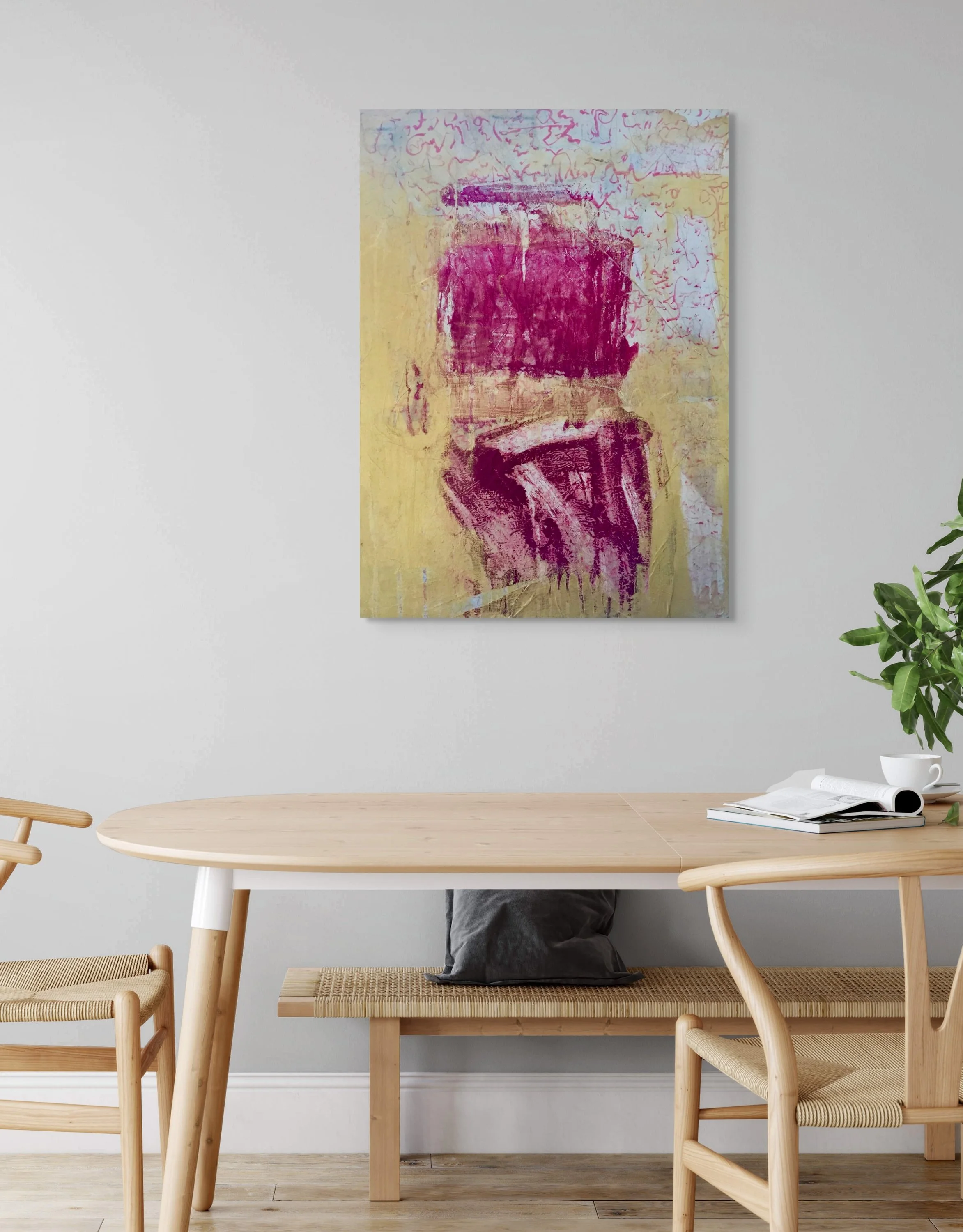 'Sacred Duality', 73 x 100cm, Collage and mixed media on Canvas