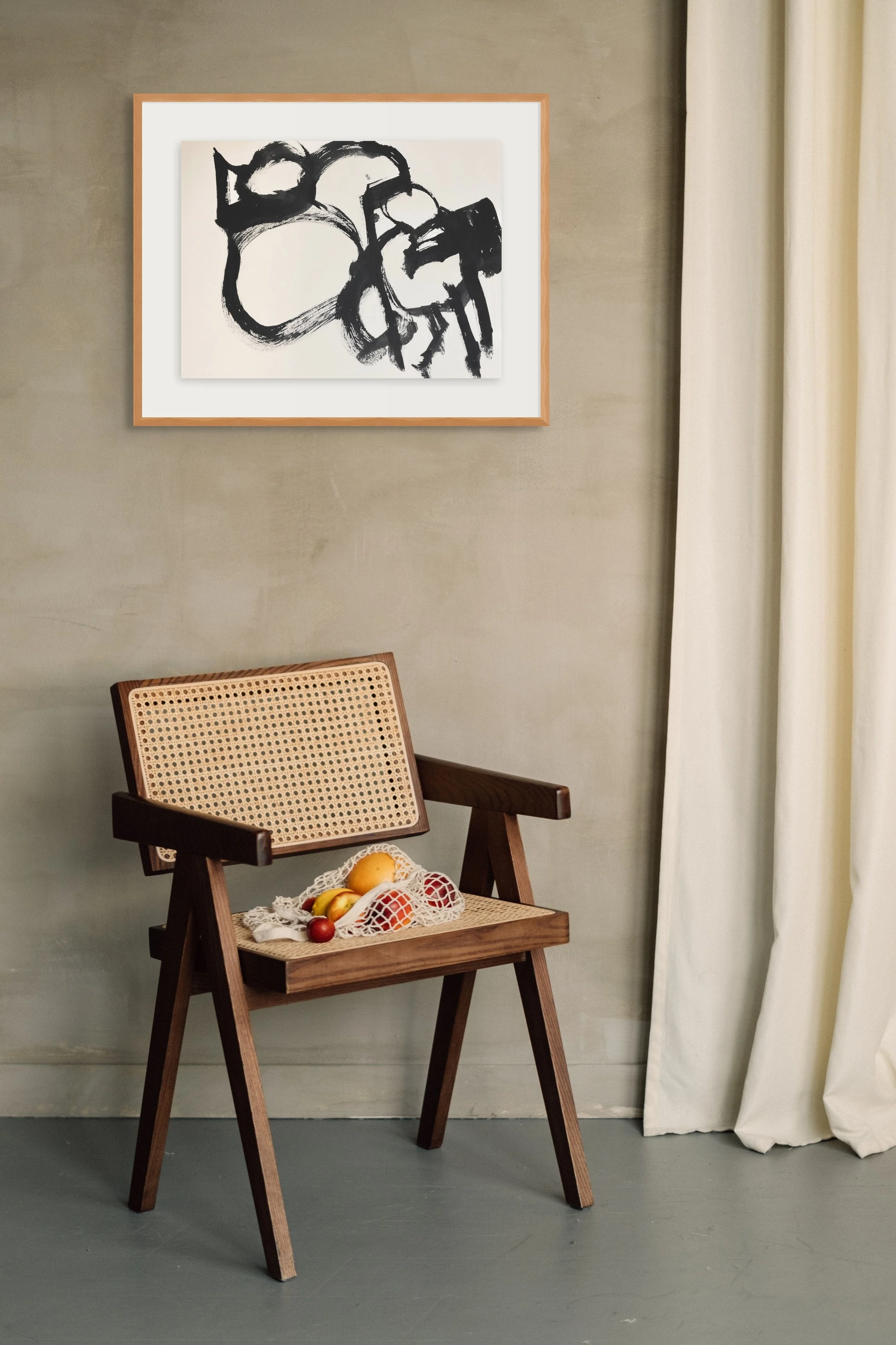 'Sketch in Black', 52 x 39cm, Ink on Paper (frame not included)