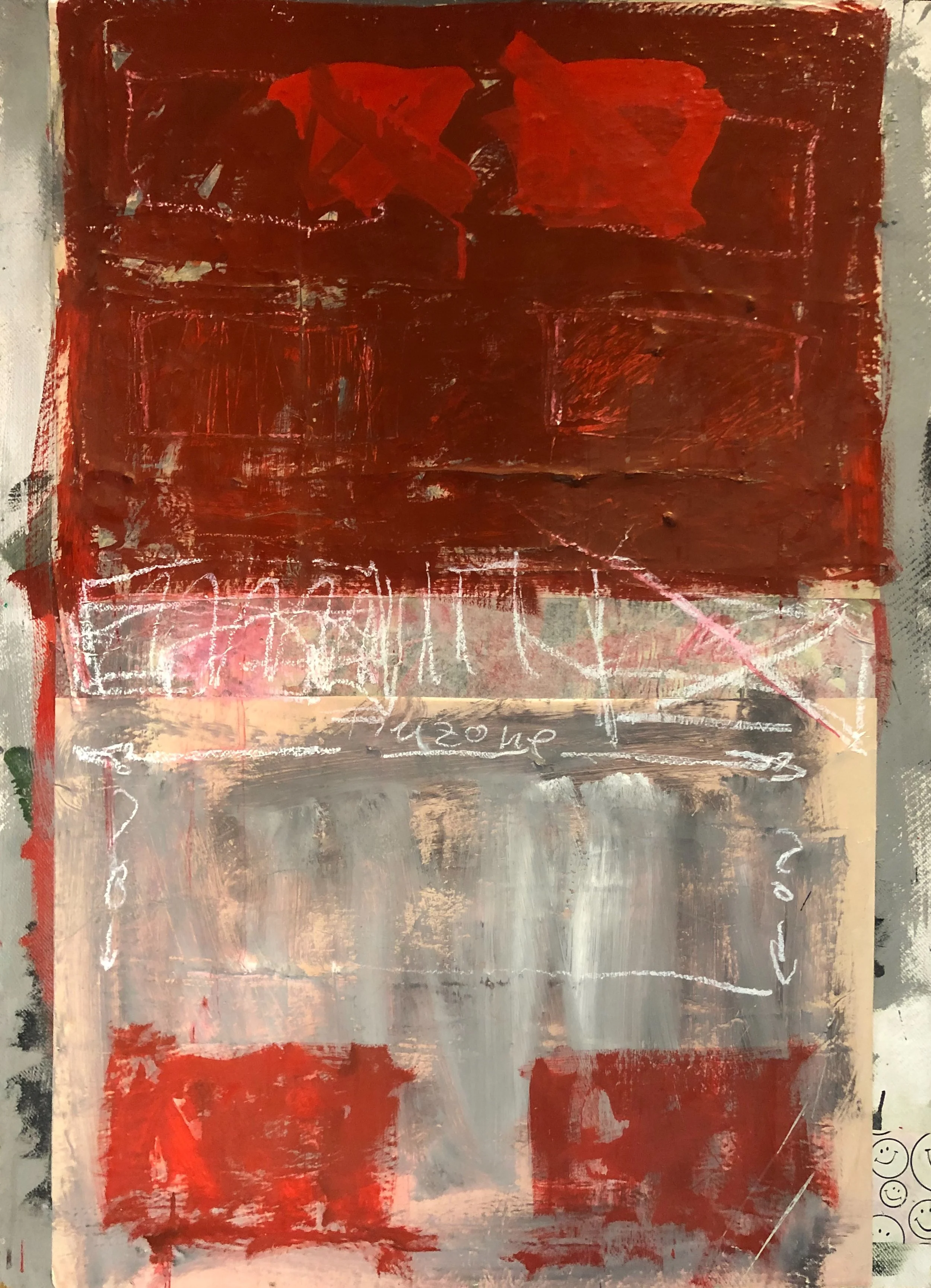 'Freizone', 80x110cm, collage and mixed media on hardboard