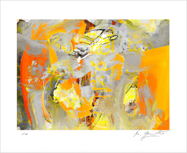 ‘Centred Chaos’, Giclee print, limited edition, Print size 25.1x18.2cm, Paper size 50x40cm, signed and numbered.