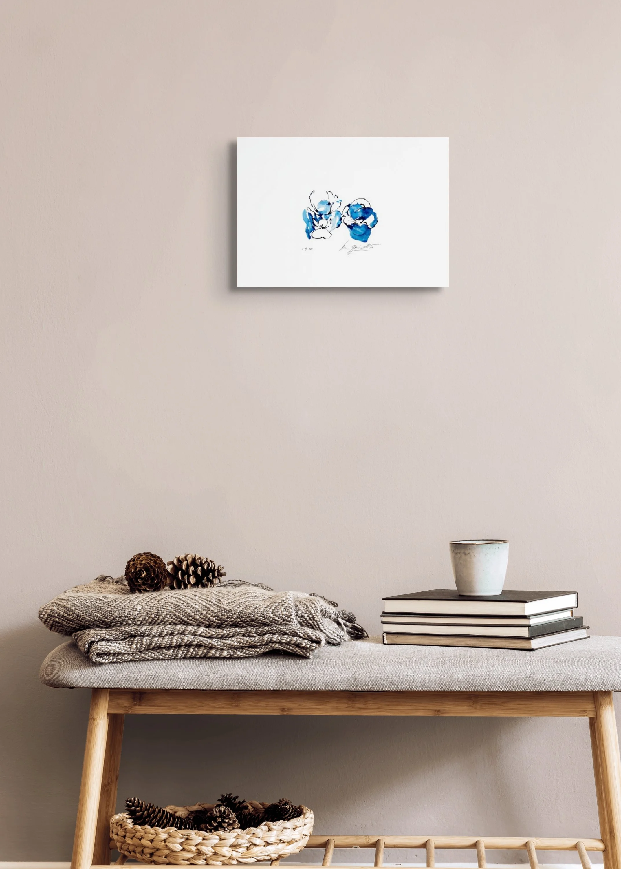 ‘Blue Petals’, Giclee print, limited edition, Print size 30x22cm, Paper size A3 (42x29.7cm), signed and numbered.