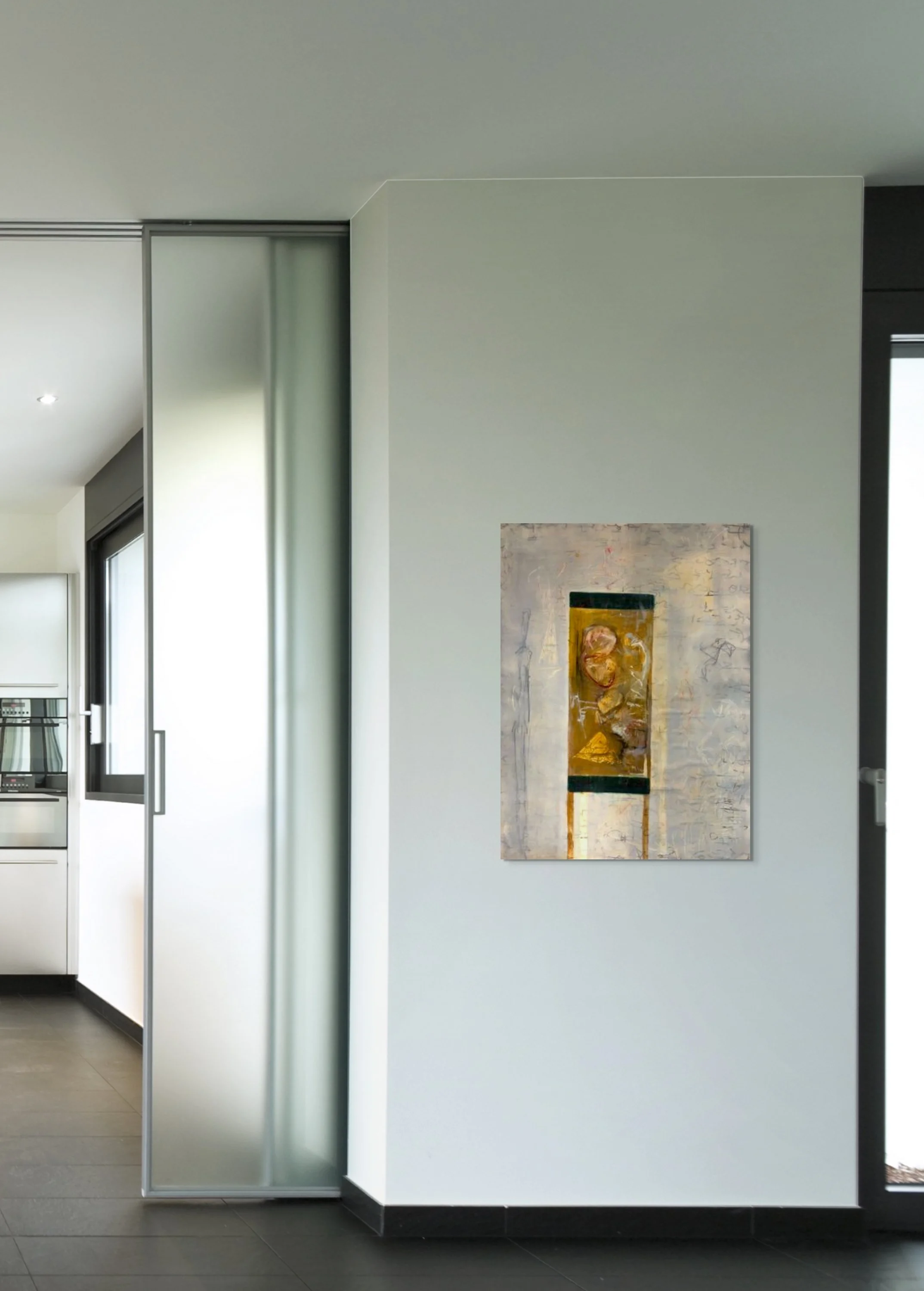 'Golden Sign', 80 x 110cm, Collage and mixed media on Paper / Canvas