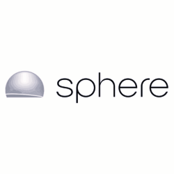 Logo of Sphere with a metallic spherical icon and the word 'sphere' in lowercase.