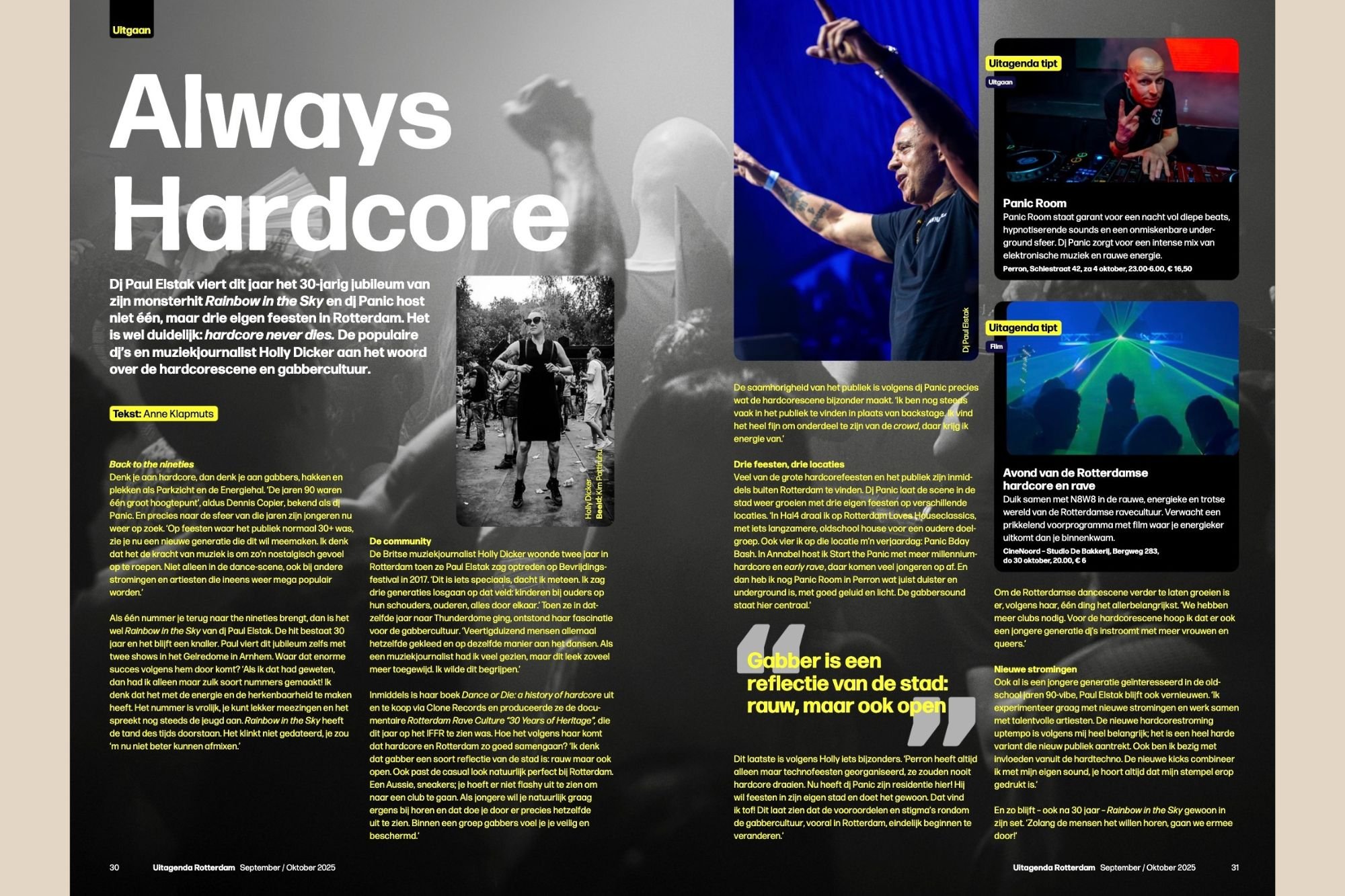 Uitgaansrubriek over hardcore