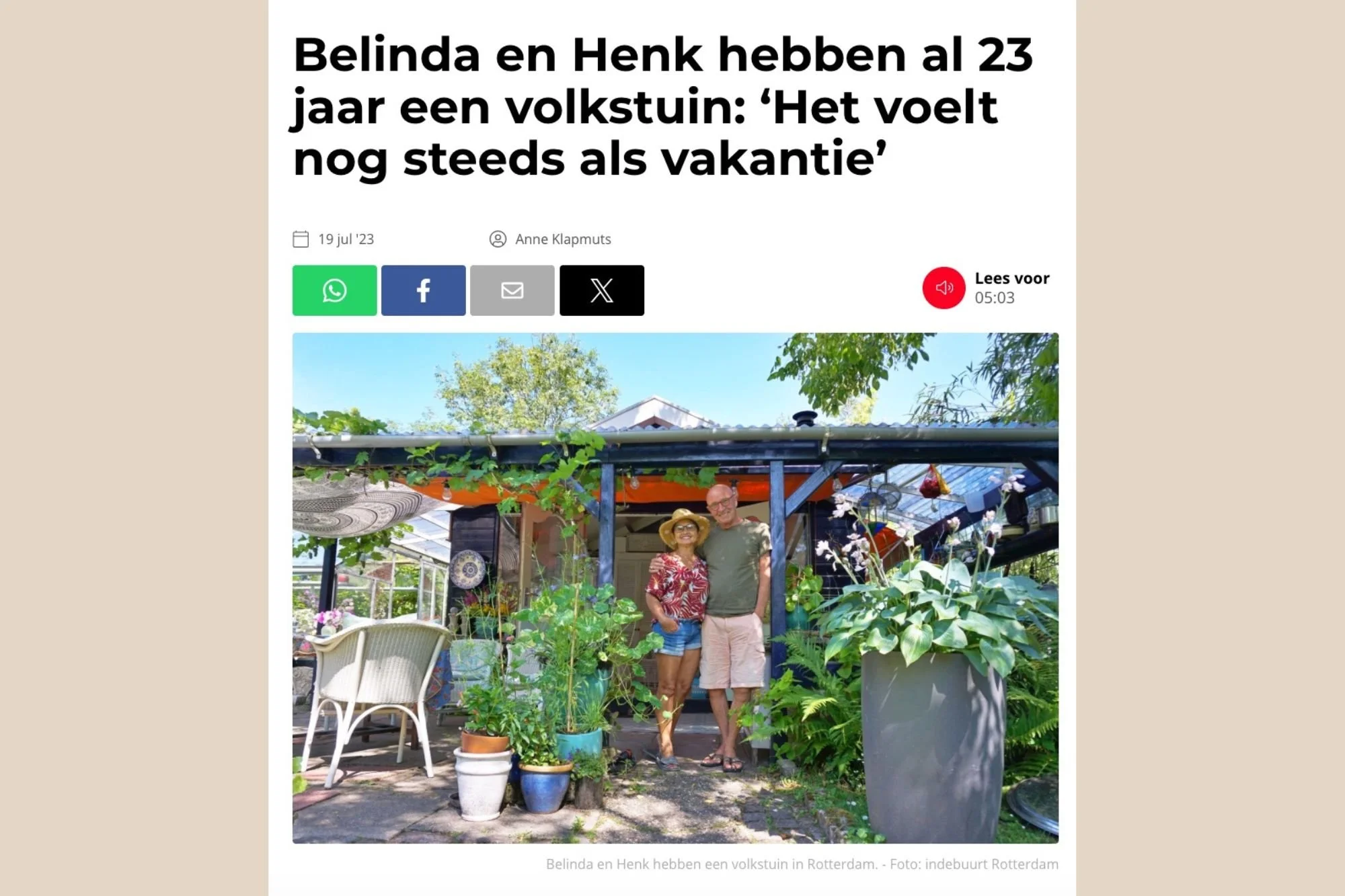 Tuinhuis Belinda en Henk