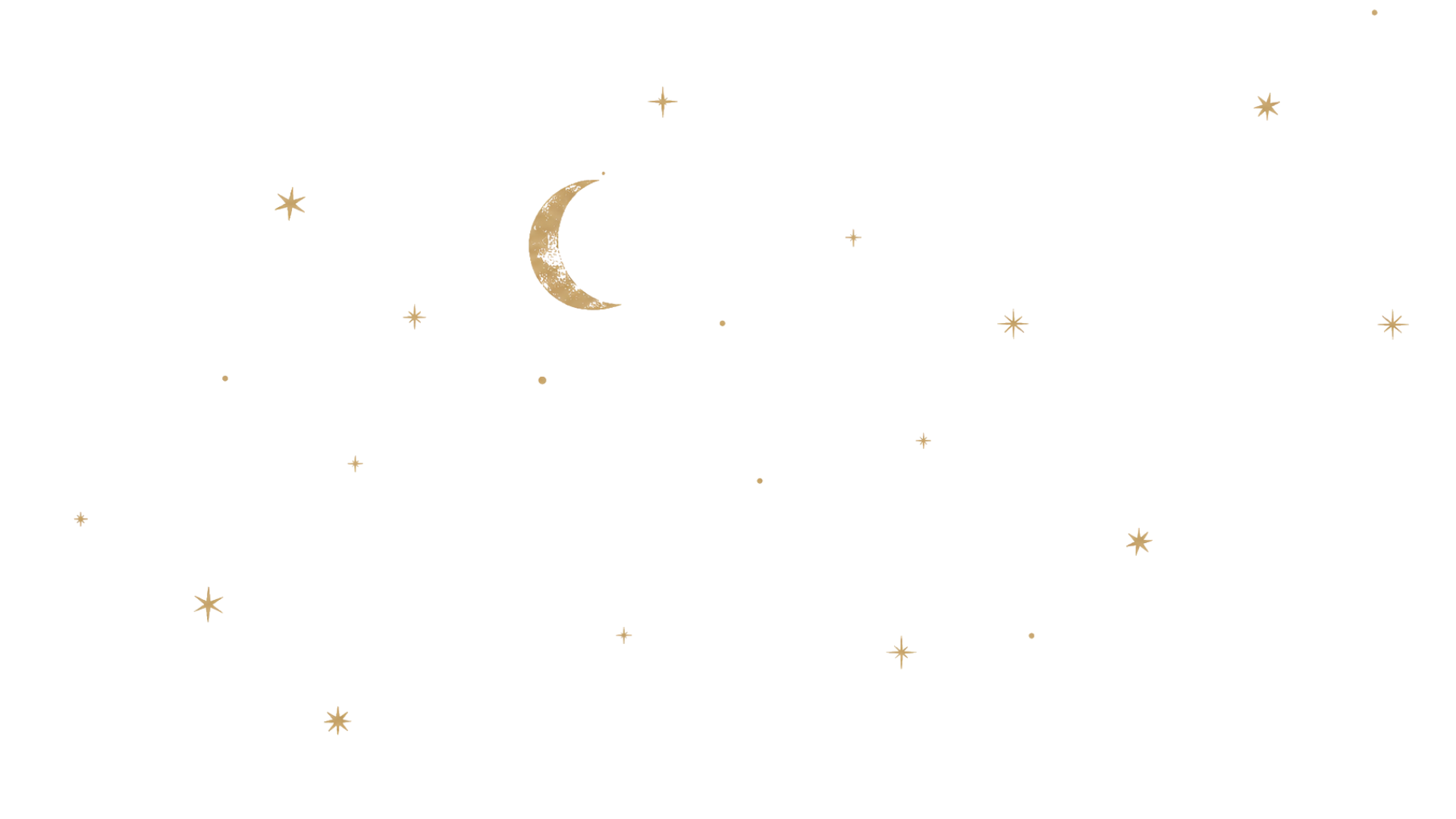 Gold crescent moon and stars illustration for The Tooth Fairy Treasury tooth fairy sets and keepsakes.