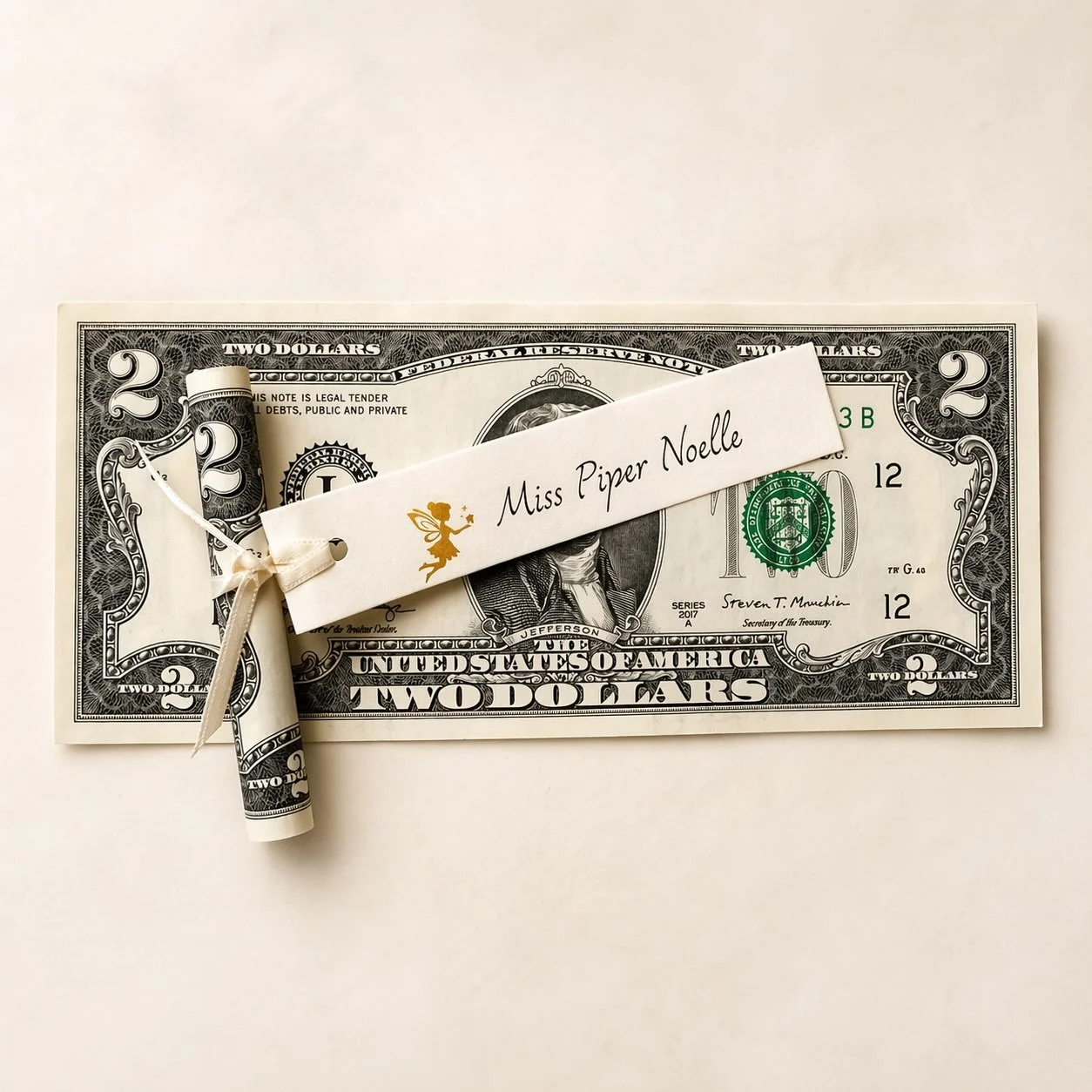 Personal Treasure Two Dollar Bills from the Tooth Fairy.jpg