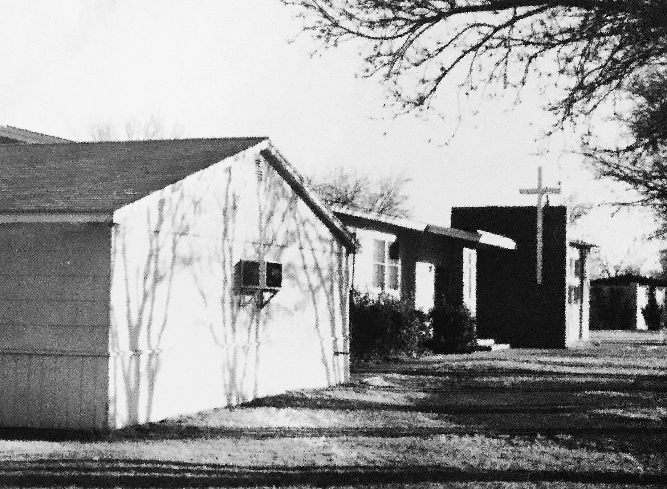 An early St. Chris building in black and white, circa 1954.