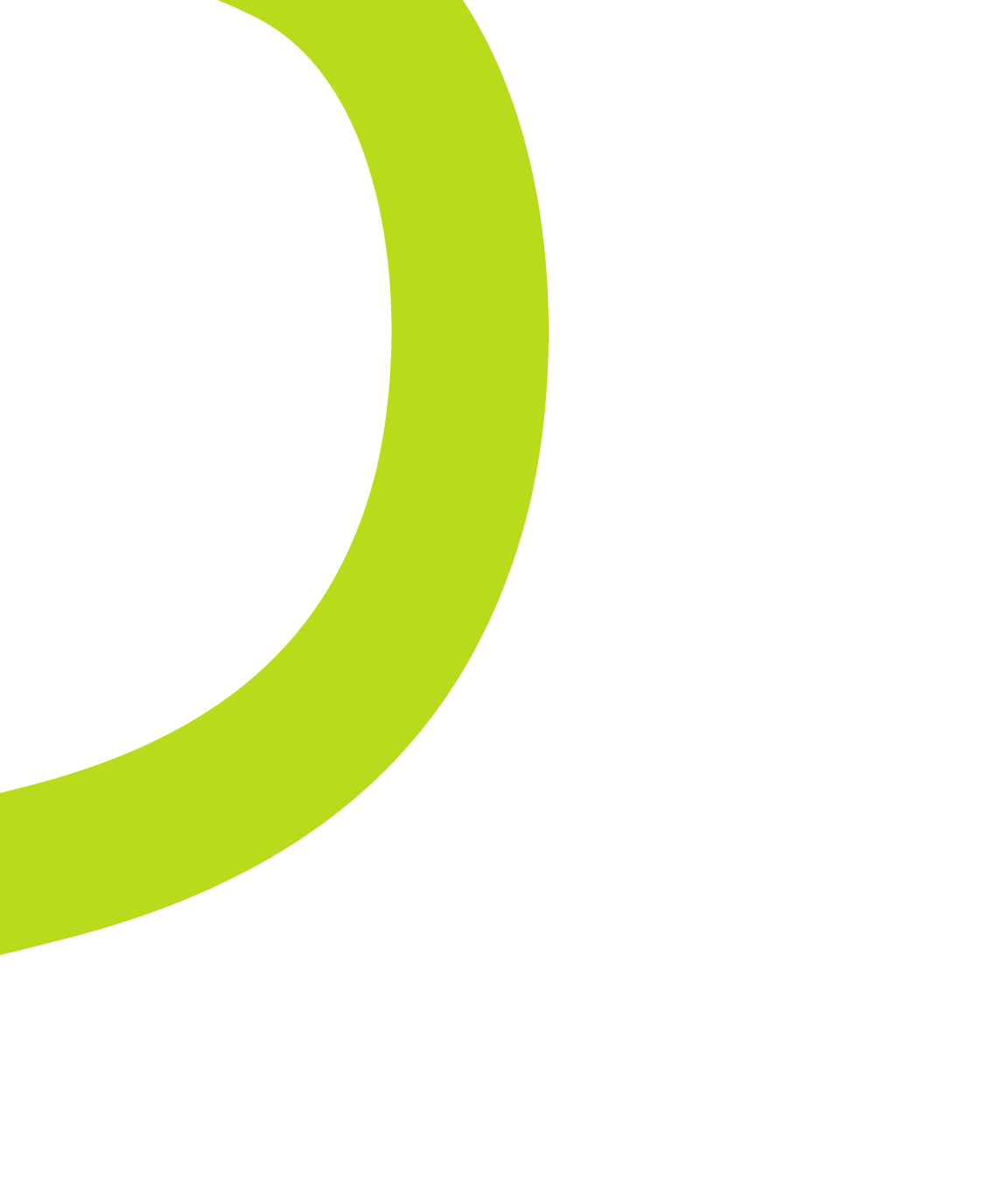 Close-up of a logo featuring a large black circle, a smaller black circle, and a green partial circle on a black background.