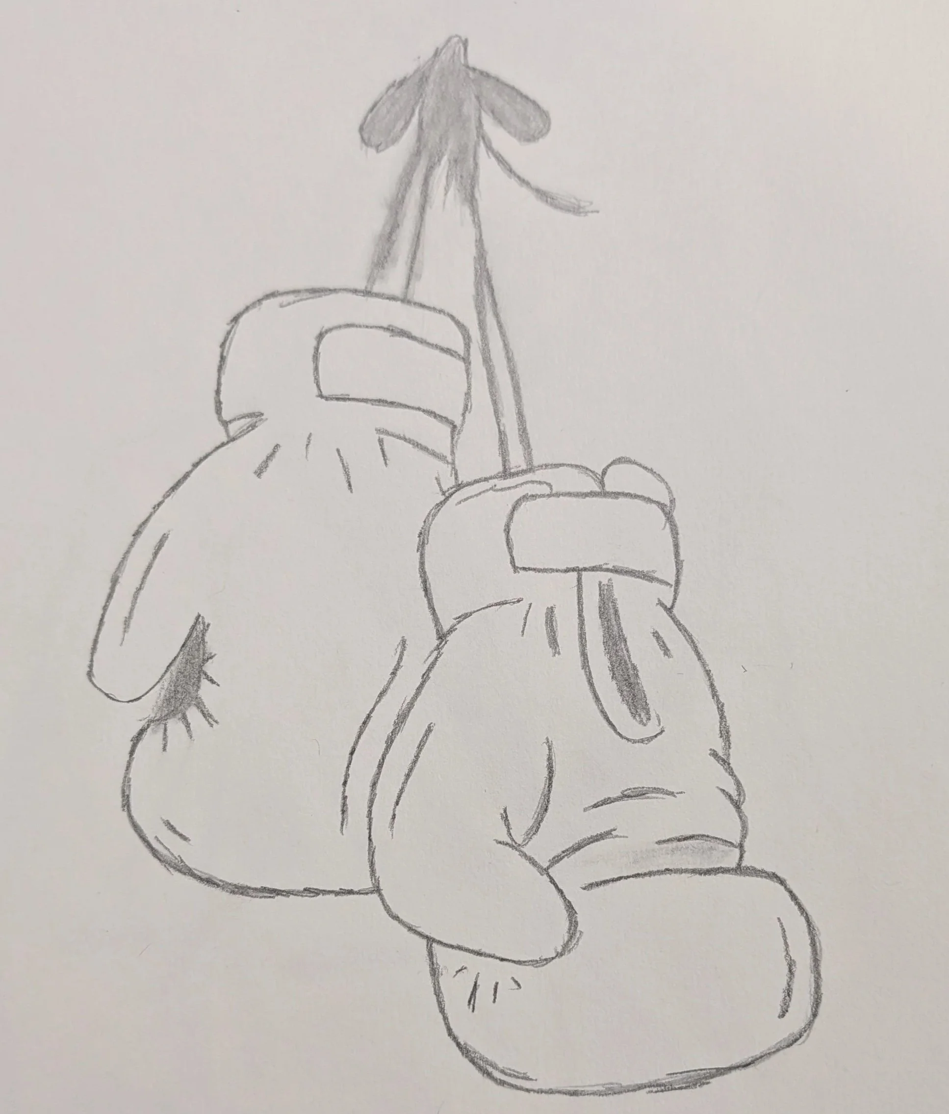 Pencil sketch of two rabbits holding carrots, with one rabbit sitting down and the other standing behind.