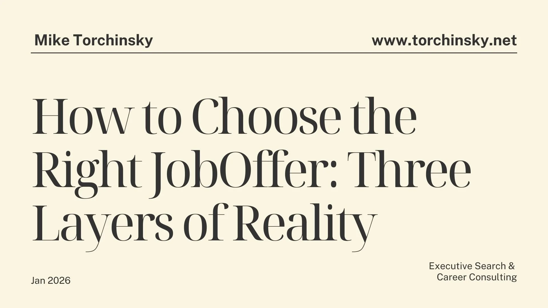 How to Choose the Right Offer: Three Layers of Reality
