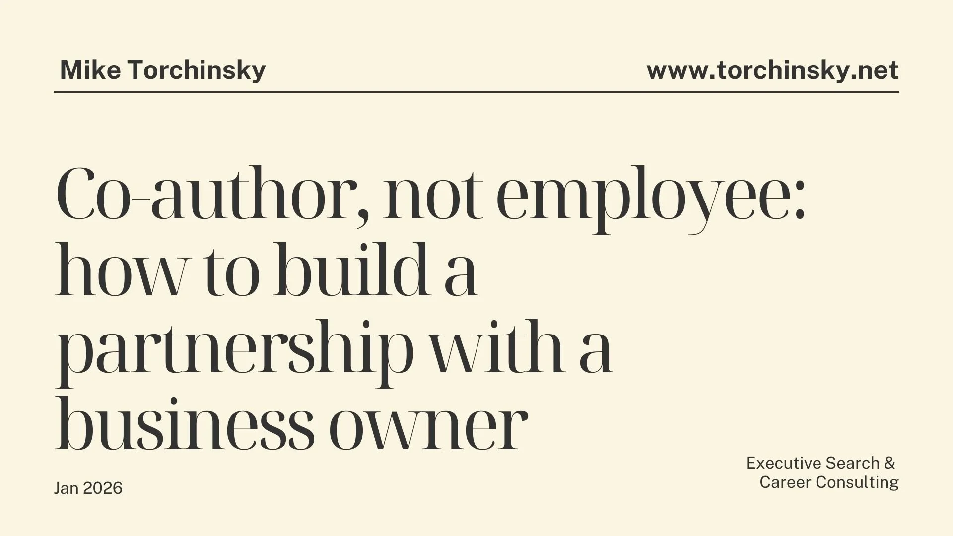 Co-author, not employee: how to build a partnership with a business owner