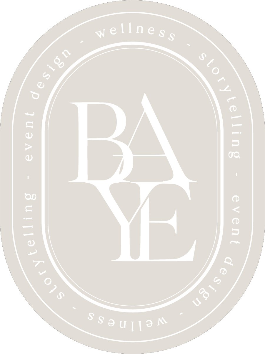 logo for BAYE event design, wellness and storytelling
