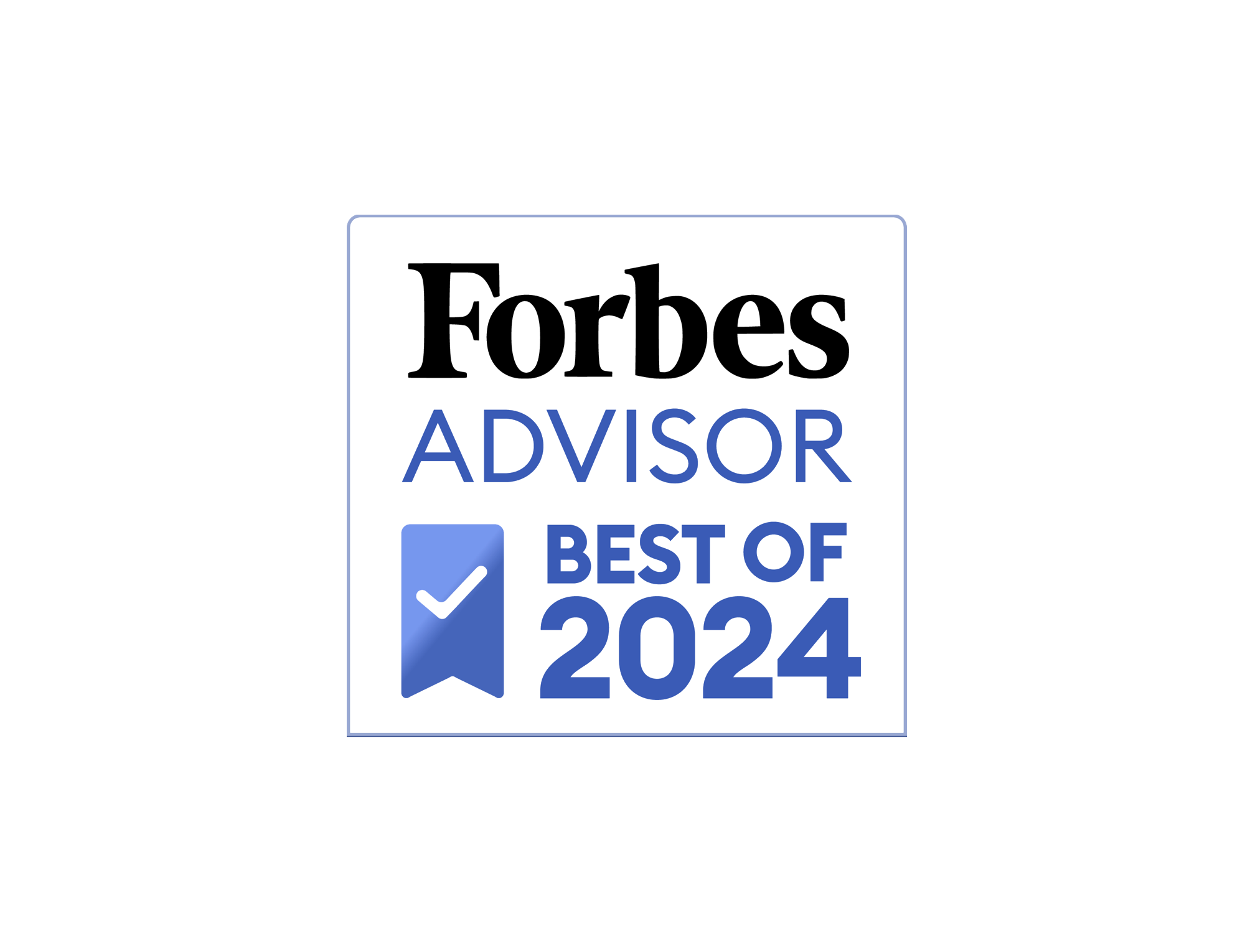 Forbes Advisor badge indicating top recommendations of 2024.