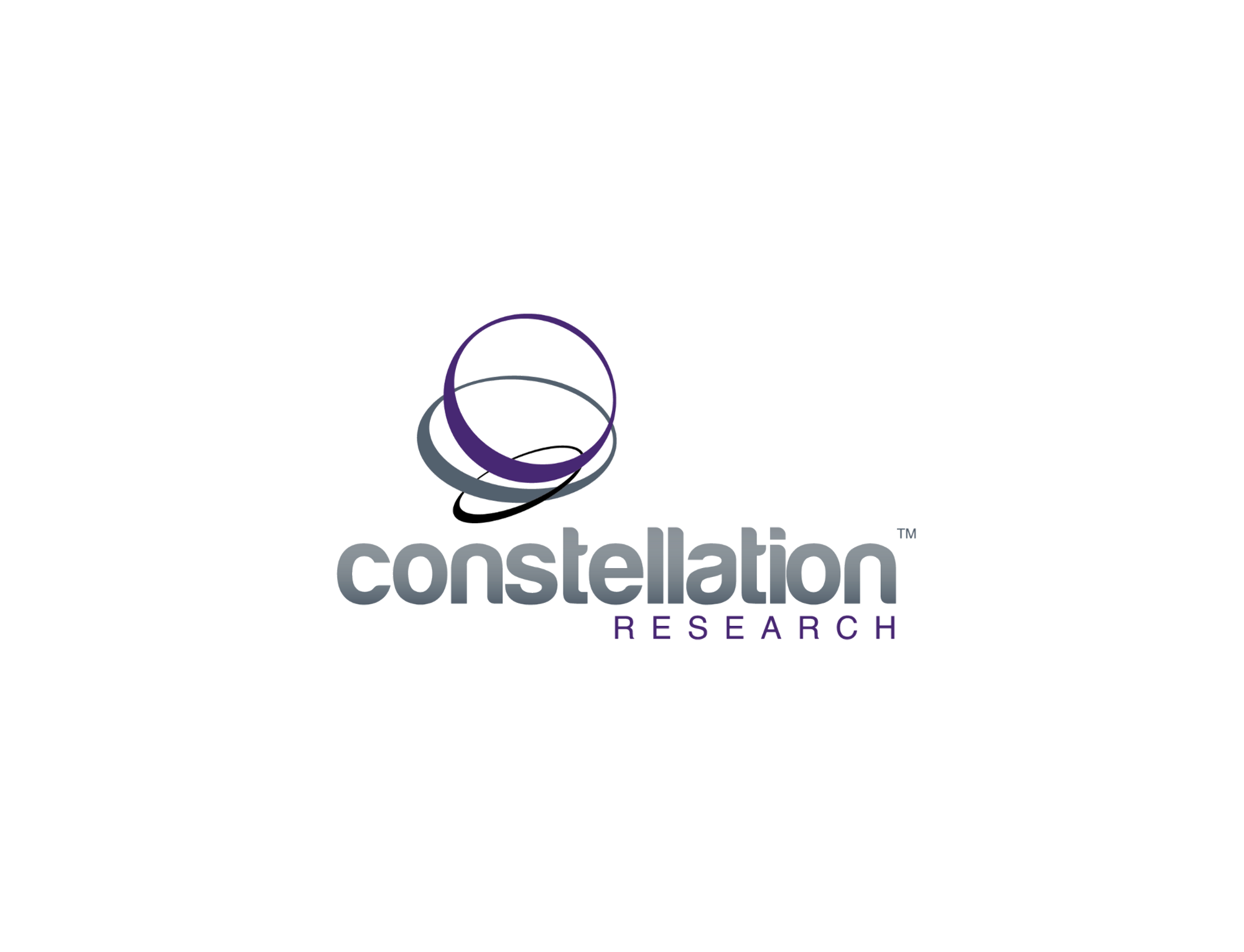 Logo for Constellation Research featuring a stylized globe and the company name in gray and purple text.