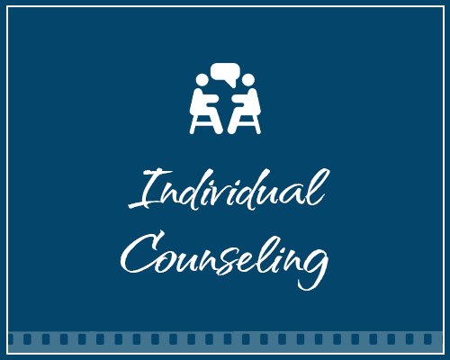 Icon of two people sitting at a table, with the text 'Individual Counseling' below.