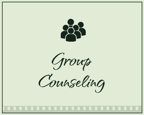 Illustration of a group of people with the text 'Group Counseling' below.