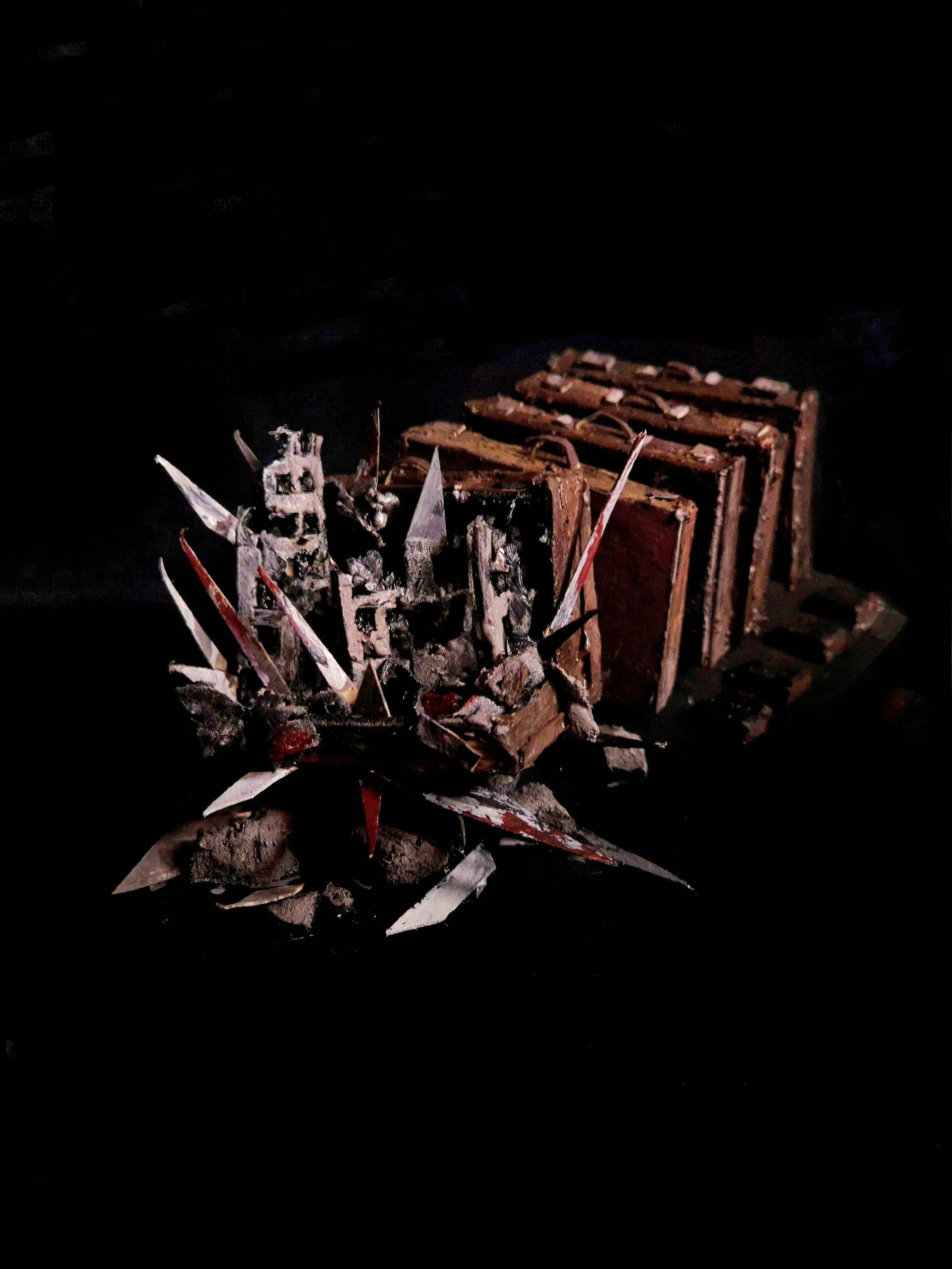 Displaced,  10cm × 5cm. Mixed media