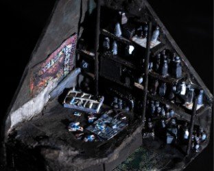 We played monopoly to distract ourselves from attacks. 
10cm × 10cm. Mixed media.