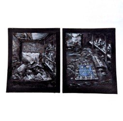 We played monopoly to distract ourselves from attacks. 
15cm × 12cm. Acrylics.