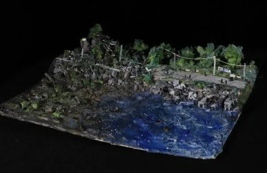 A place once dear.
15cm × 15cm. Mixed media.