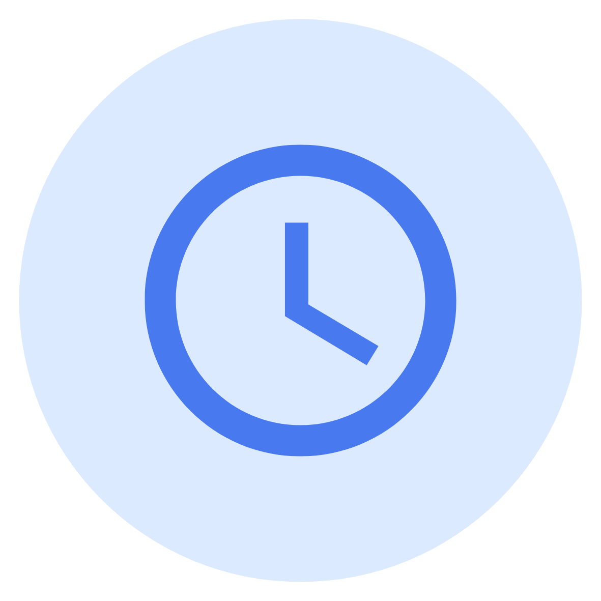 Clock showing the time as 3:00.