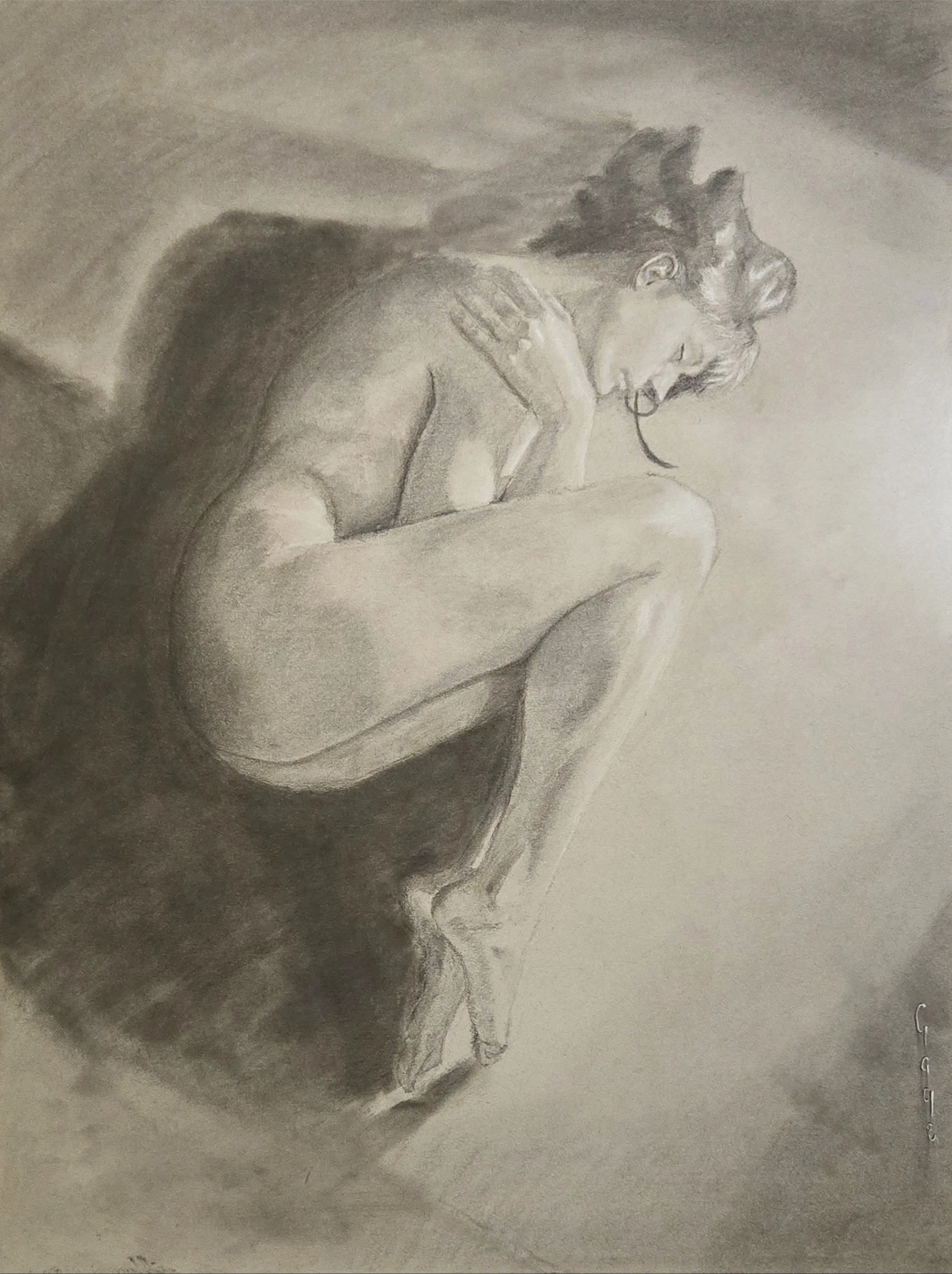 "Suspended" - Charcoal Canvas Print by Gage Kinney 18x24