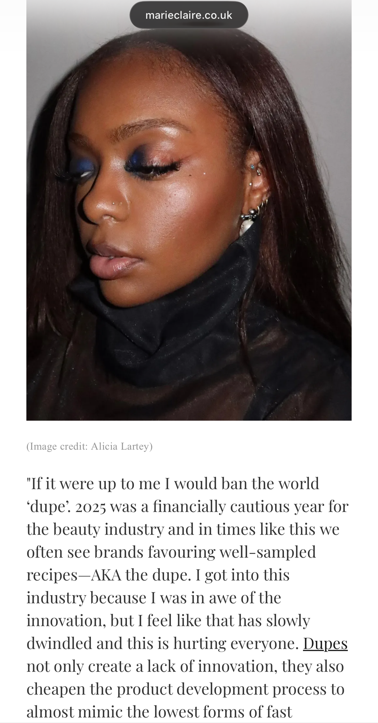  27/12/2025  - Alicia for Marie Claire 

11 Beauty Experts On The Beauty Trend They Want Us To Leave In 2025