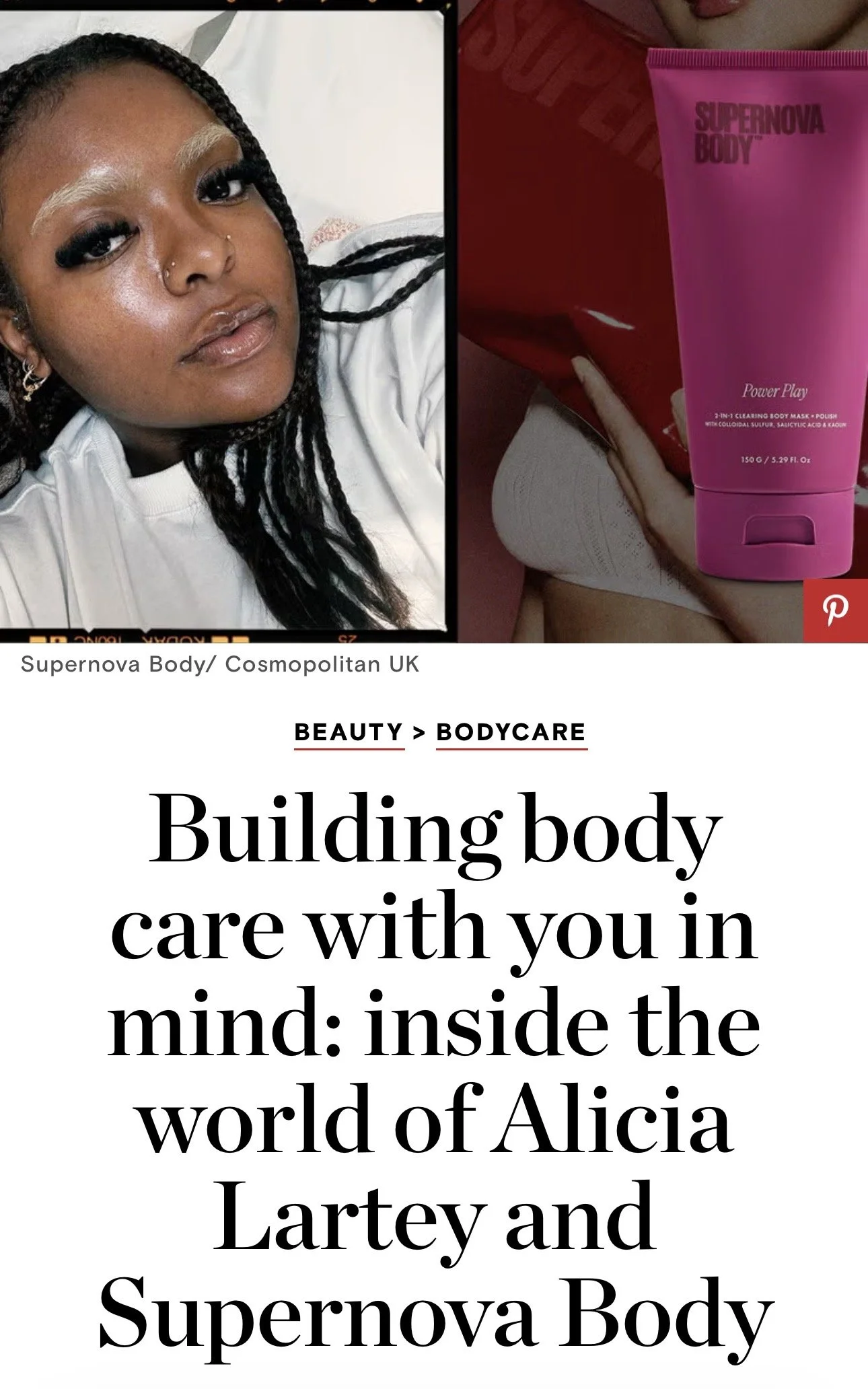  03/09/2024  - Alicia for Cosmopolitan

Inside the world of Alicia Lartey and Supernova Body