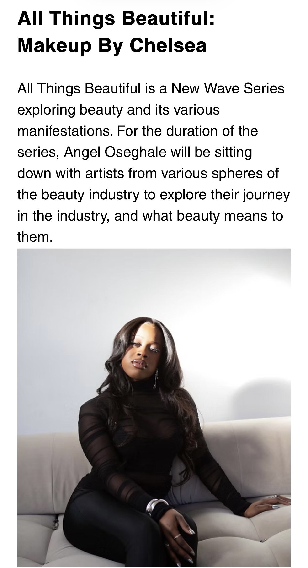  29/01/2025  - Chelsea for New Wave Magazine

All Things Beautiful: Makeup By Chelsea