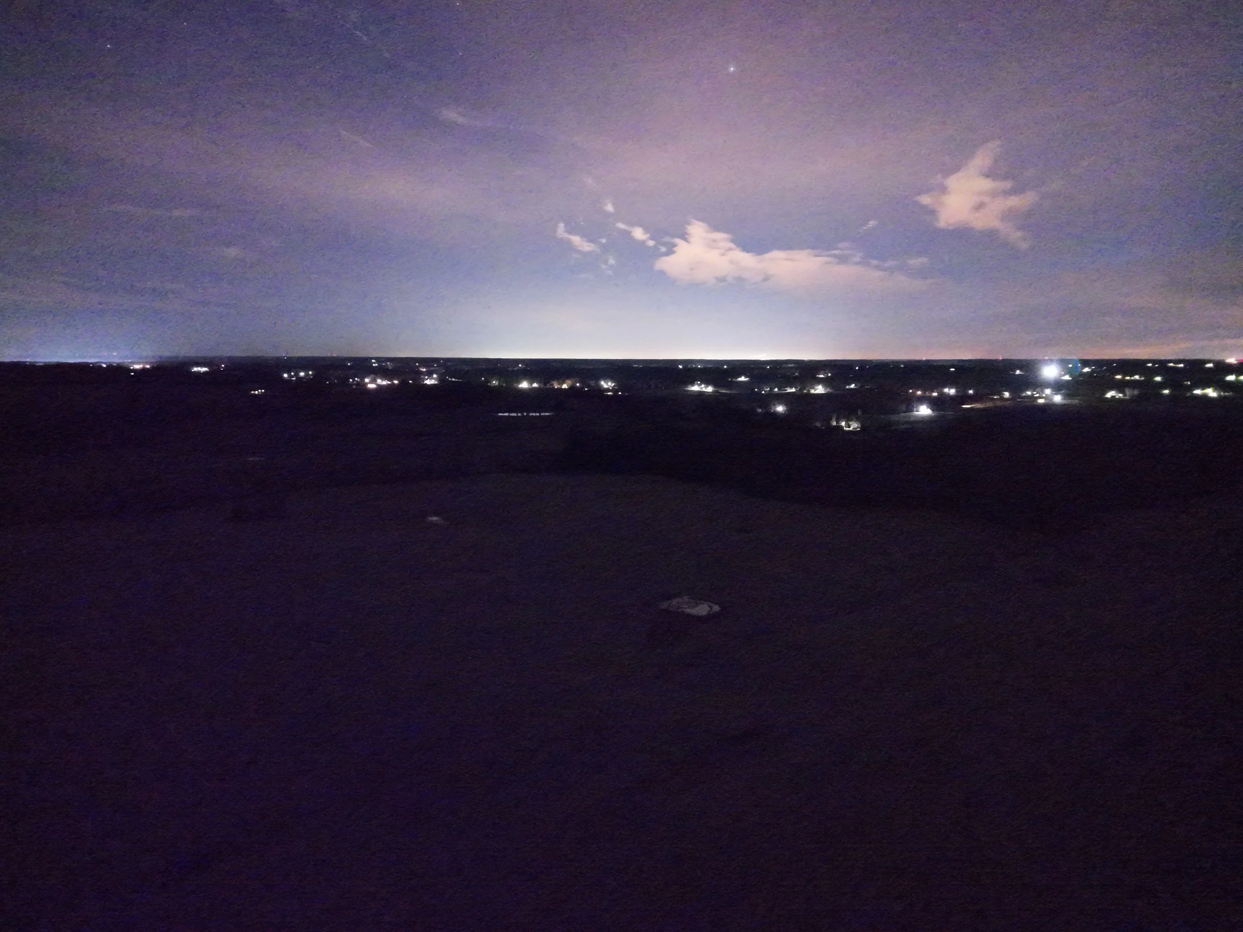 night image of a field and rural area